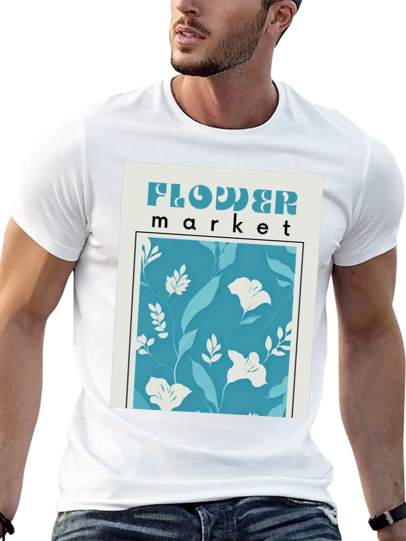 Black Flower Market Graphic Tee - Trendy Floral Print view 13