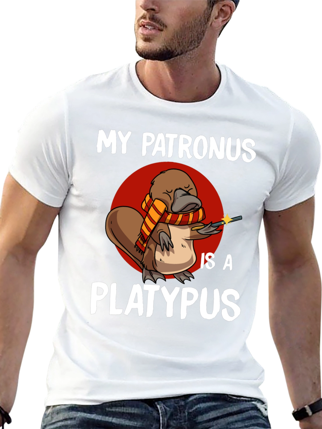 Black My Patronus is a Platypus T-Shirt view 13