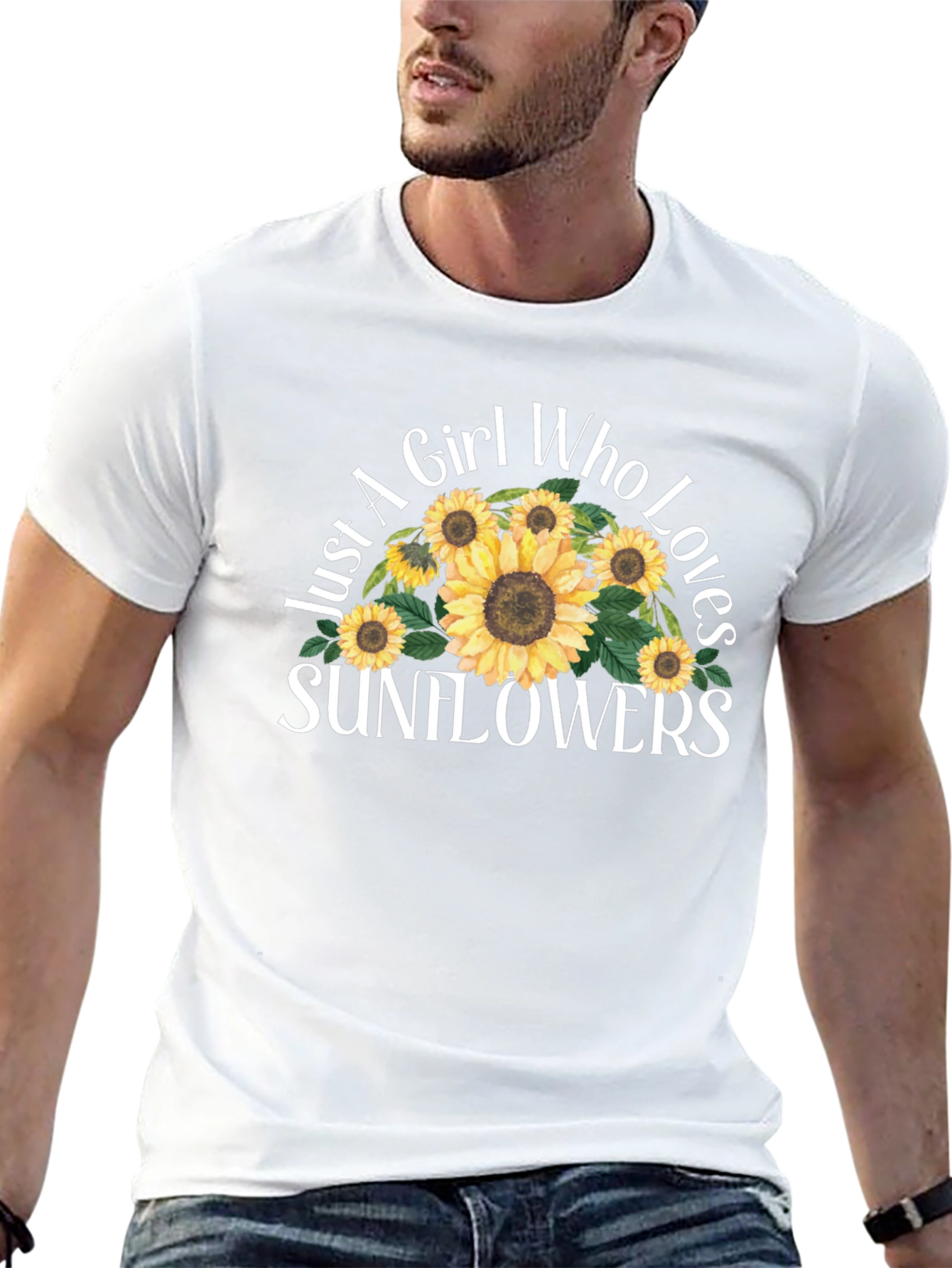 Black Sunflower Lover Graphic T-Shirt - Black Cotton Tee view 13