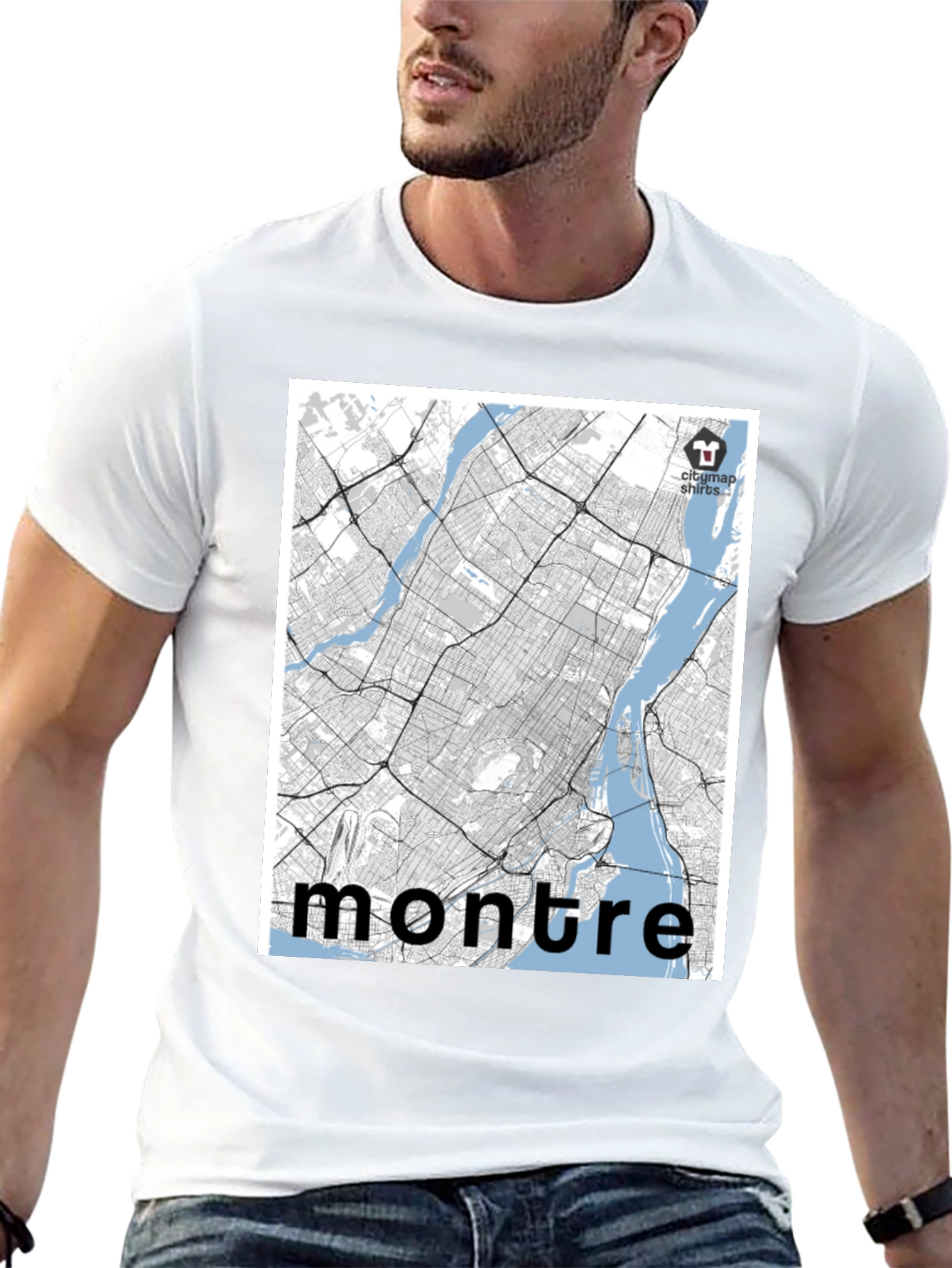 Black Montreal City Map T-Shirt - Black view 13