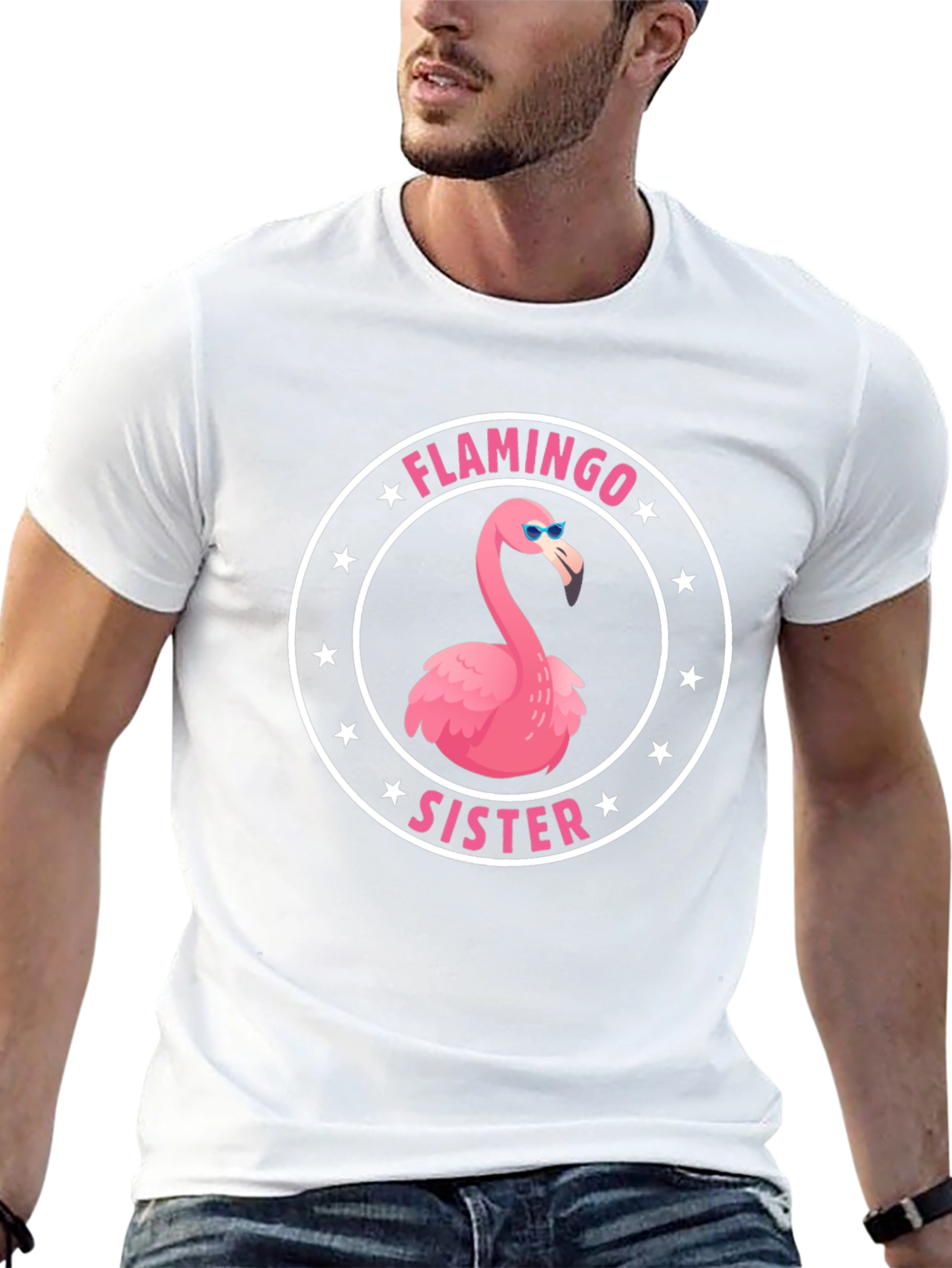 Black Flamingo Sister T-Shirt - Fun Graphic Tee view 13