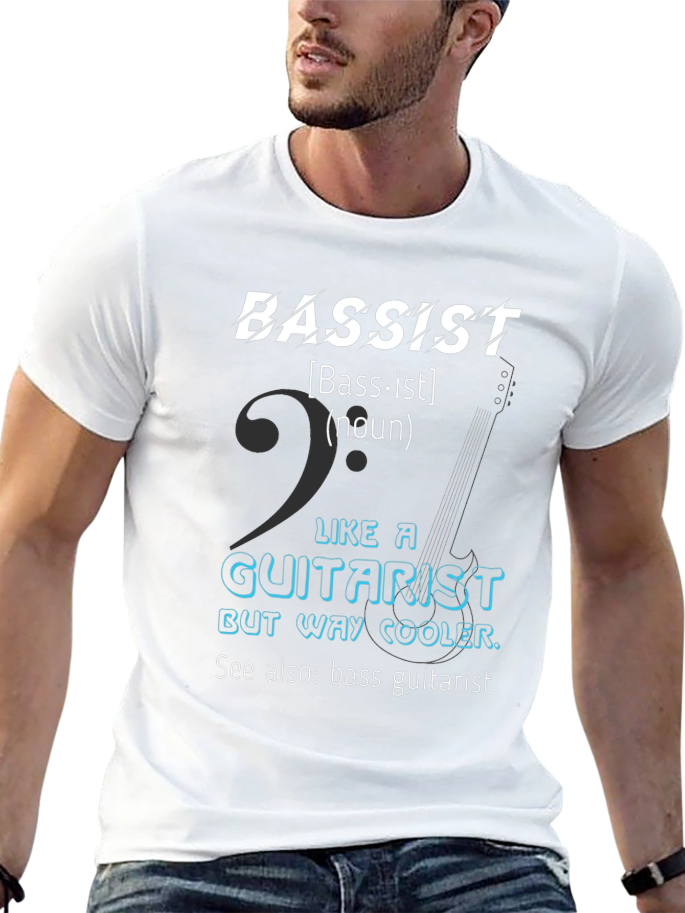 Black Bassist Definition Graphic T-Shirt view 13