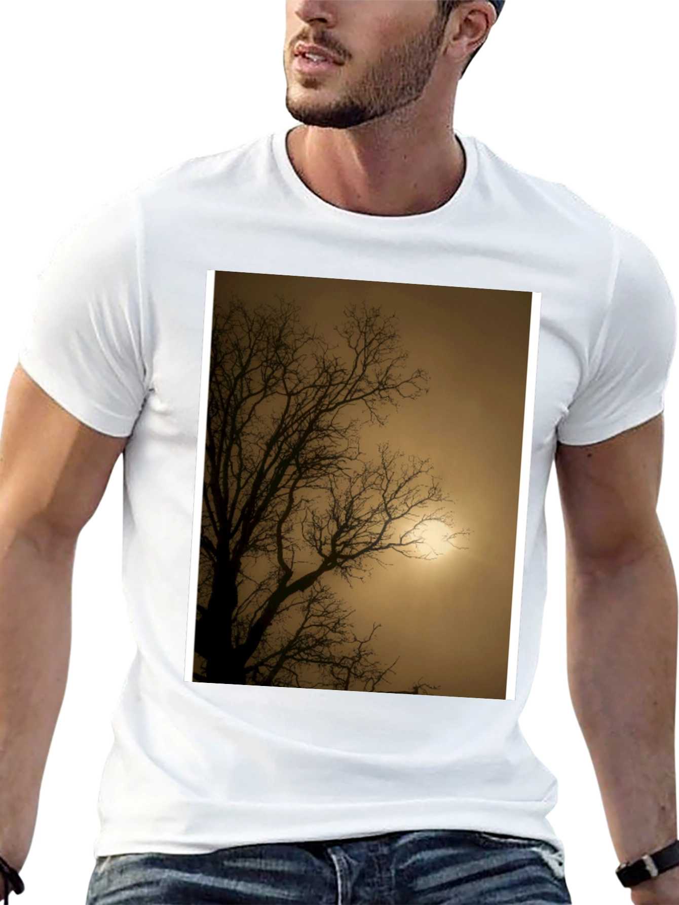 Black Eerie Tree Graphic Tee - Stylish Black Shirt view 13