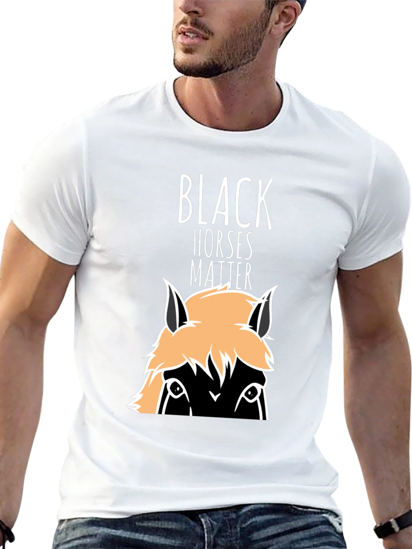 Black Black Horses Matter Graphic T-Shirt view 13