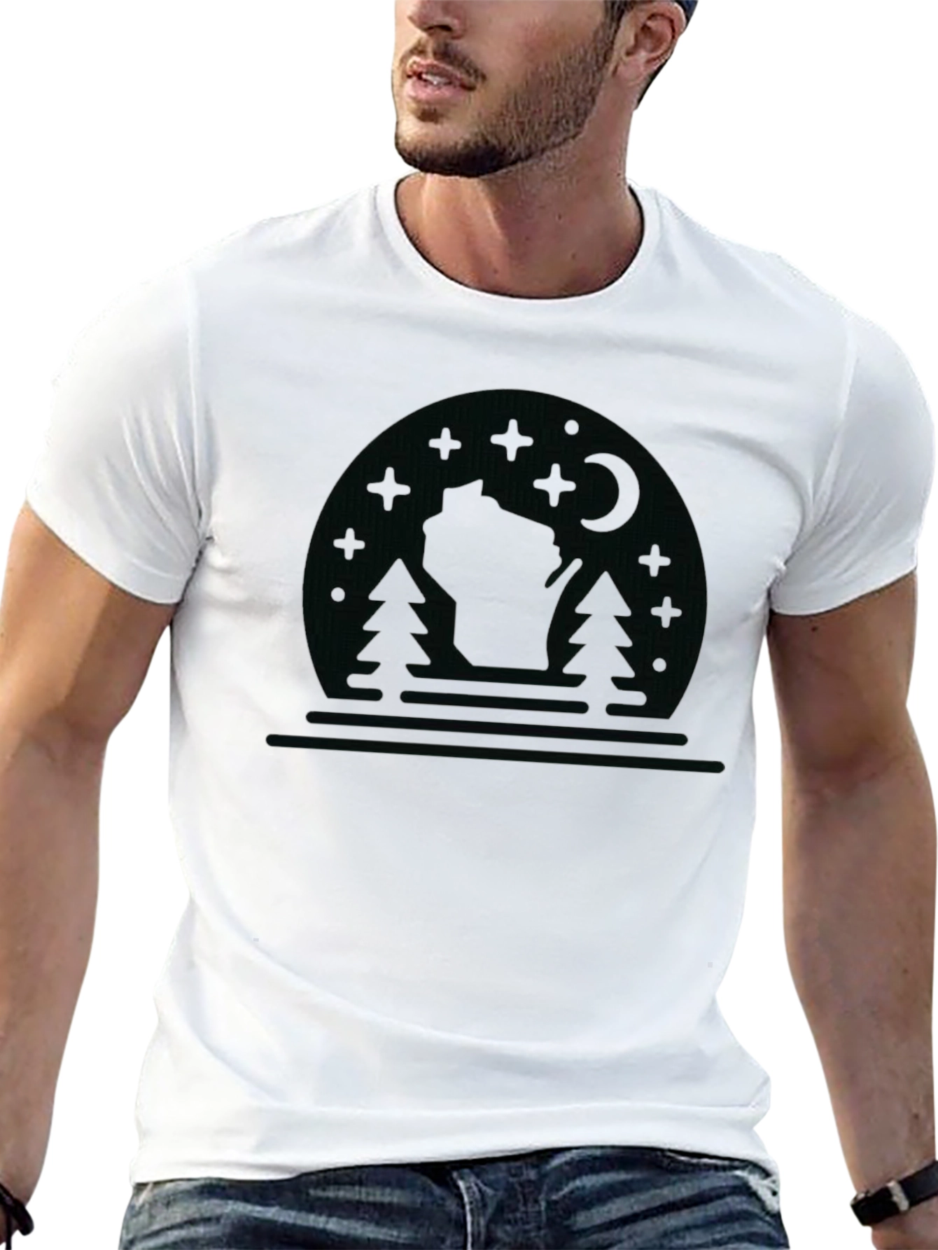 Wisconsin Nature Scene Graphic Tee - Black - 13