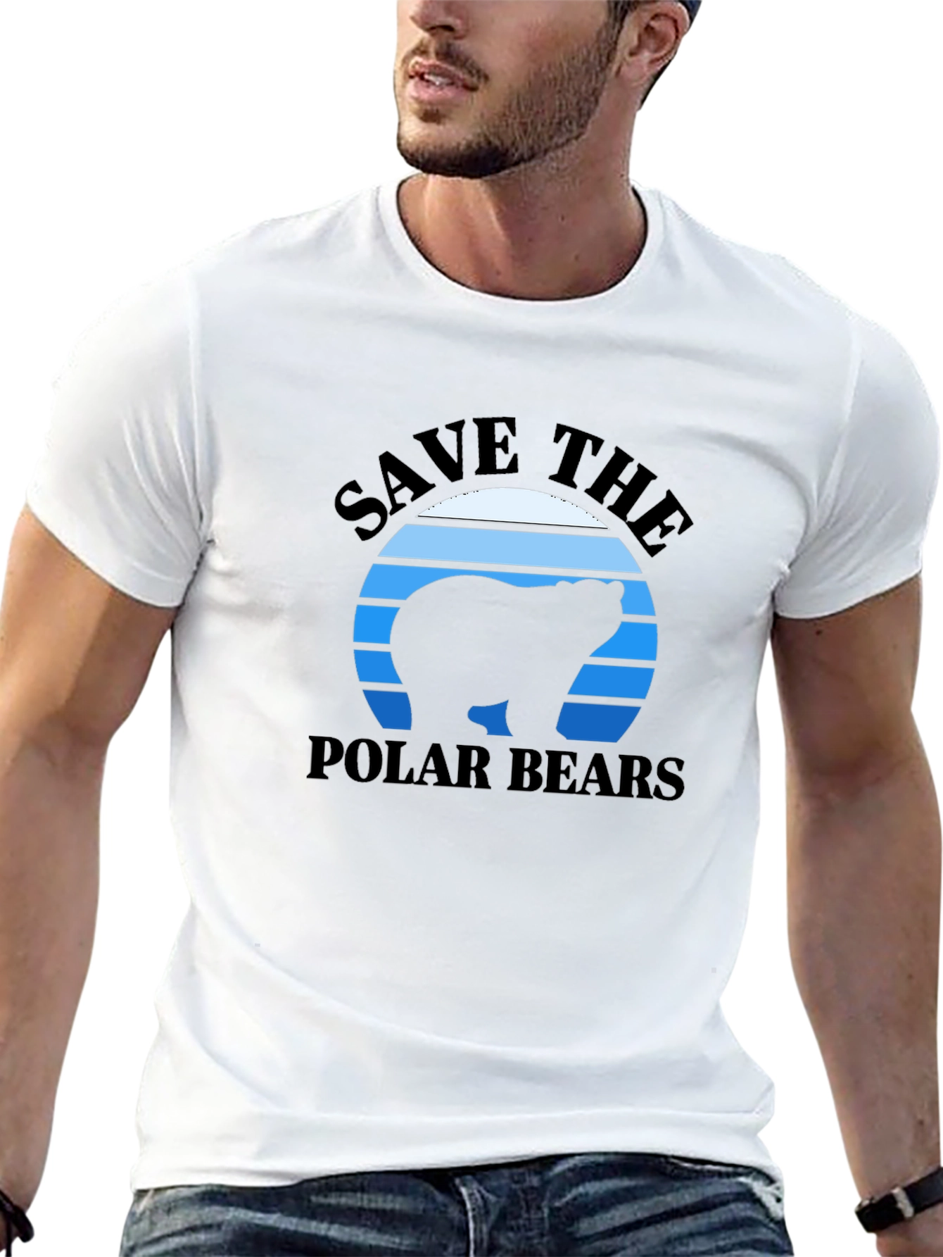 Black Save The Polar Bears Graphic Tee view 13