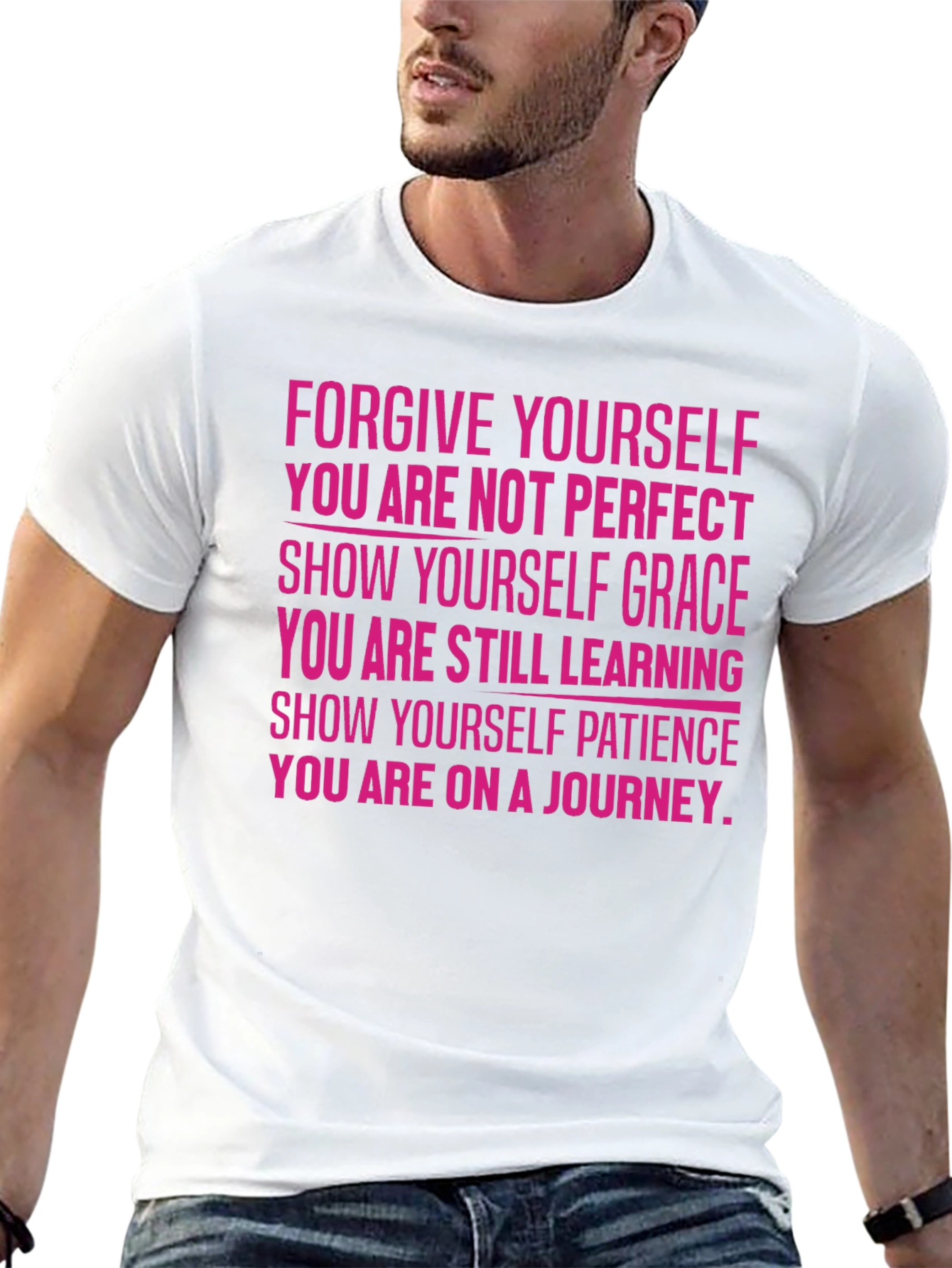 Black Motivational T-Shirt - Forgive Yourself view 13