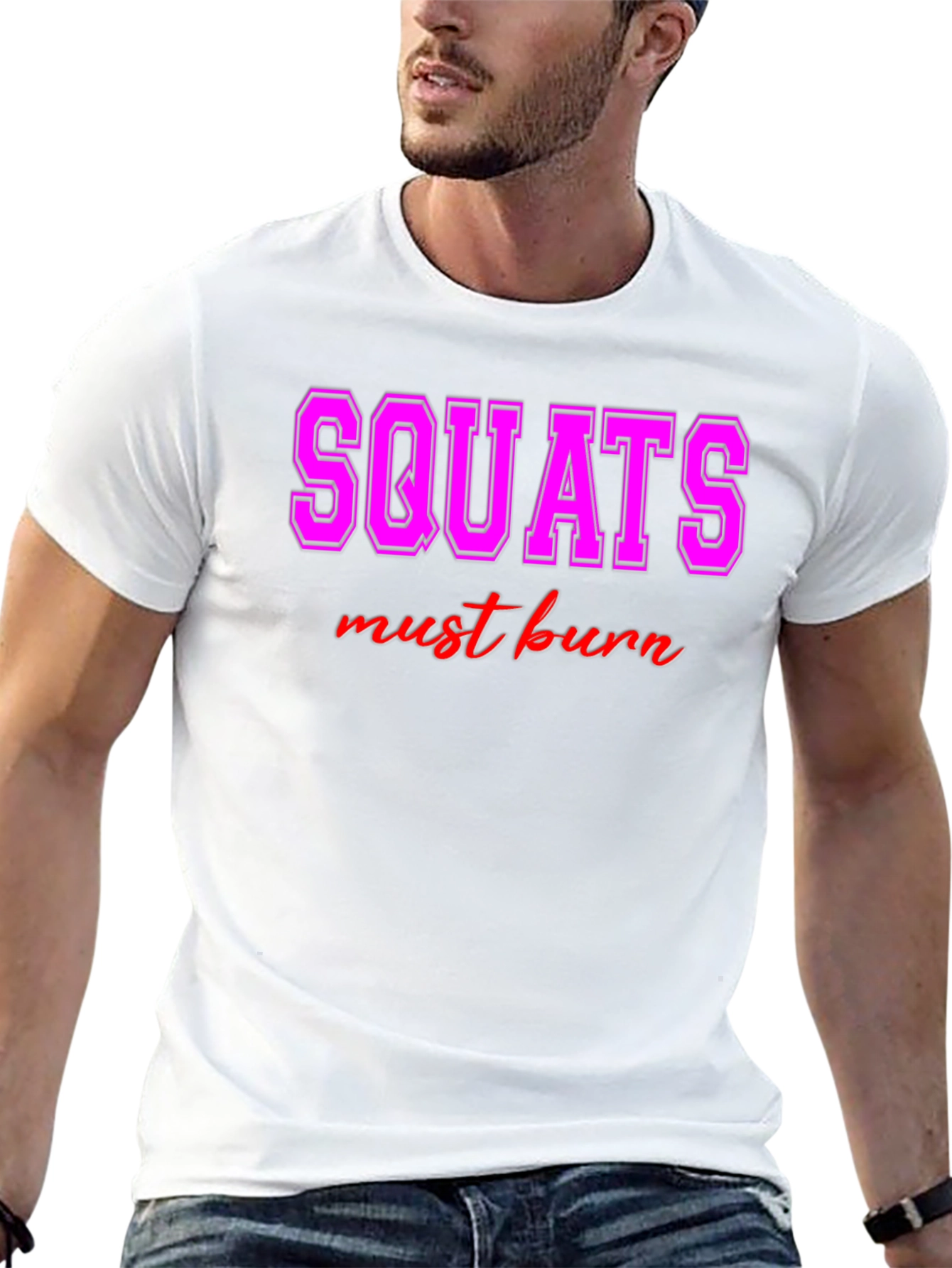 Black Squats Must Burn Graphic Tee - Workout Motivation view 13
