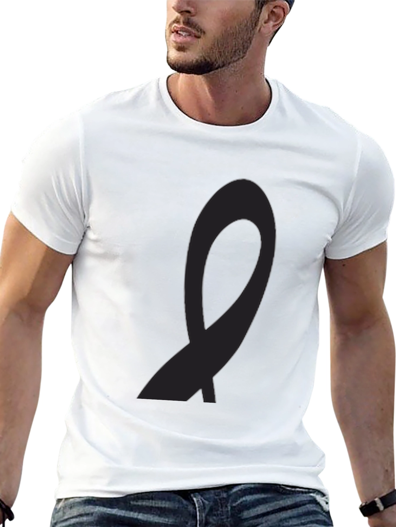 Black Black Ribbon Tee - Awareness & Support view 13