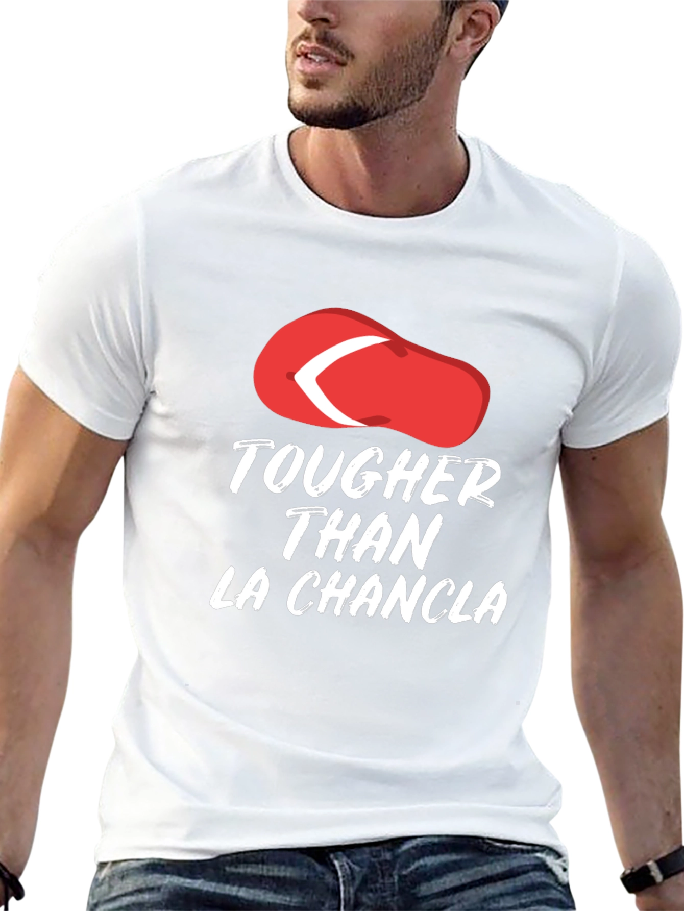 Black Tougher Than La Chancla Funny Graphic Tee view 13