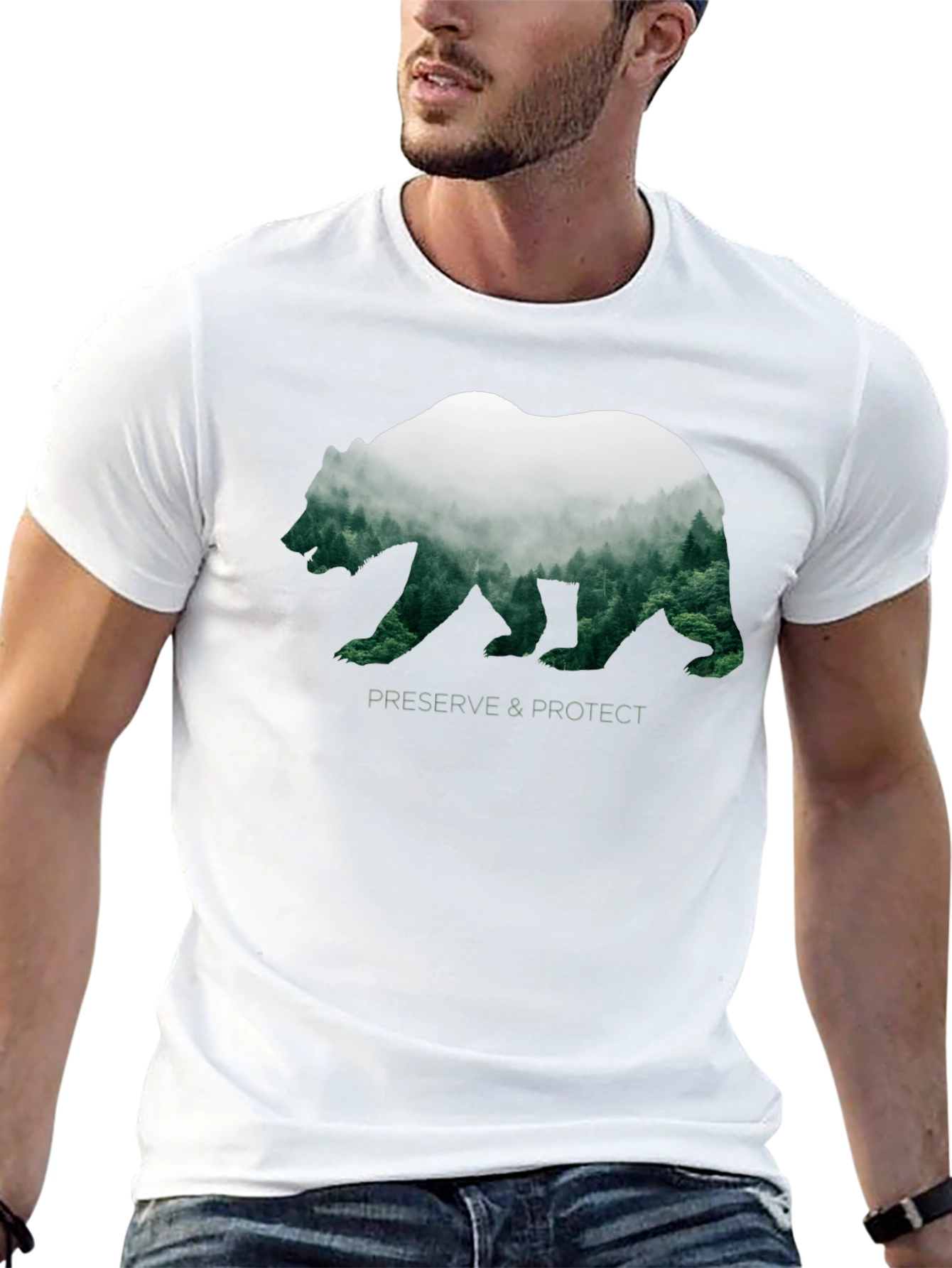 Black Preserve & Protect Bear Silhouette T-Shirt view 13