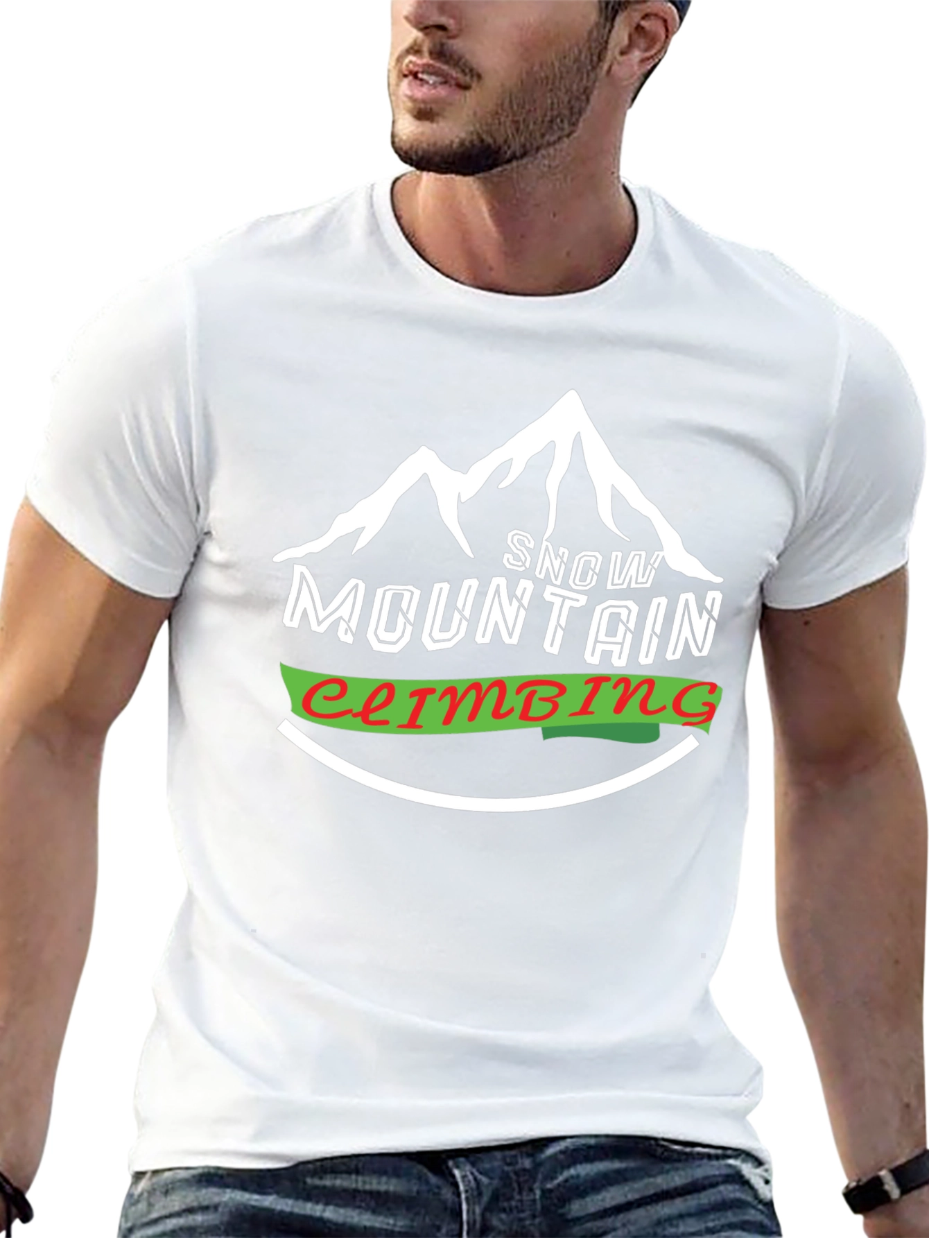 Black Snow Mountain Climbing Graphic Tee - Black view 13