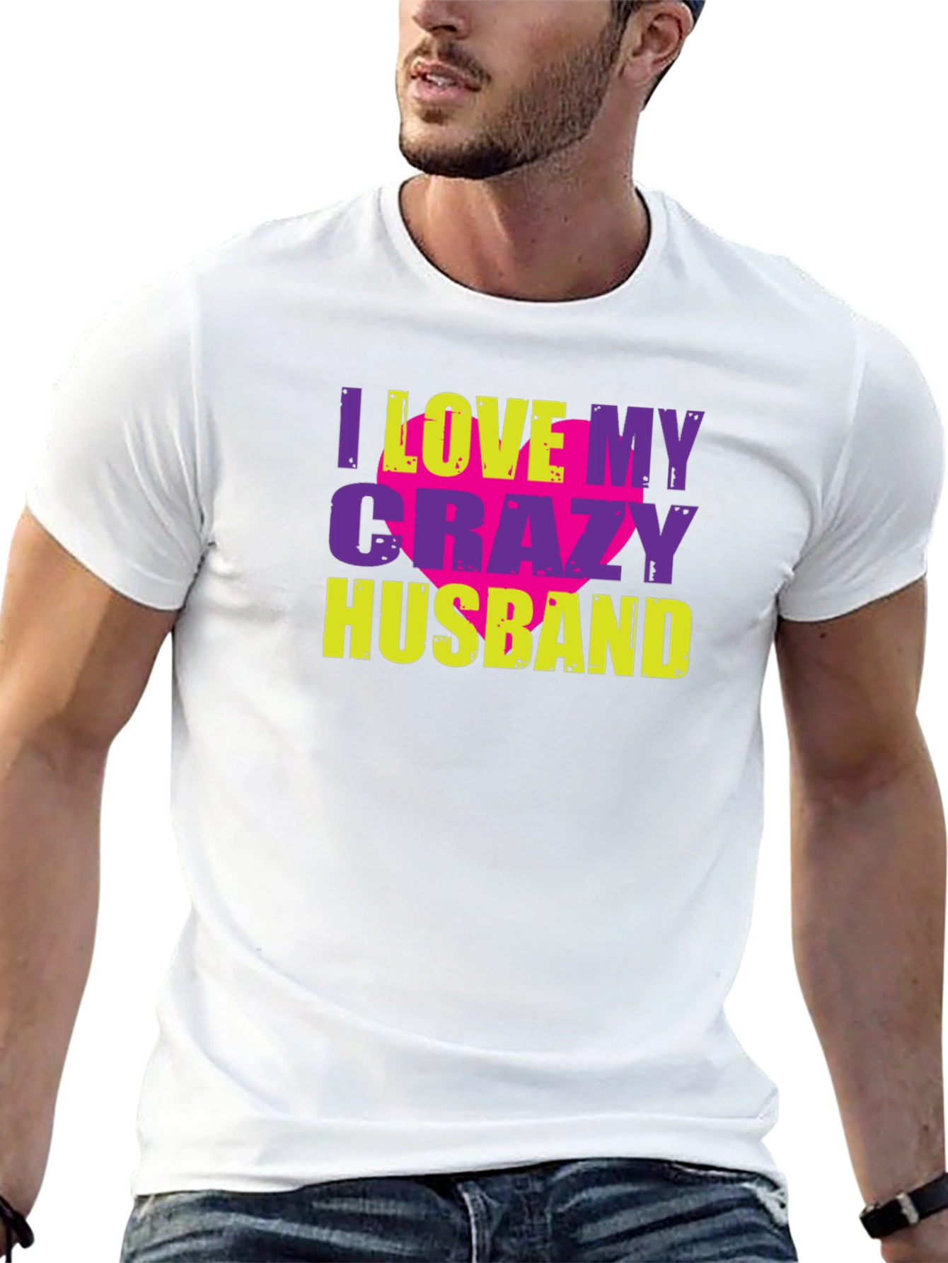 Black I Love My Crazy Husband Graphic Tee view 13