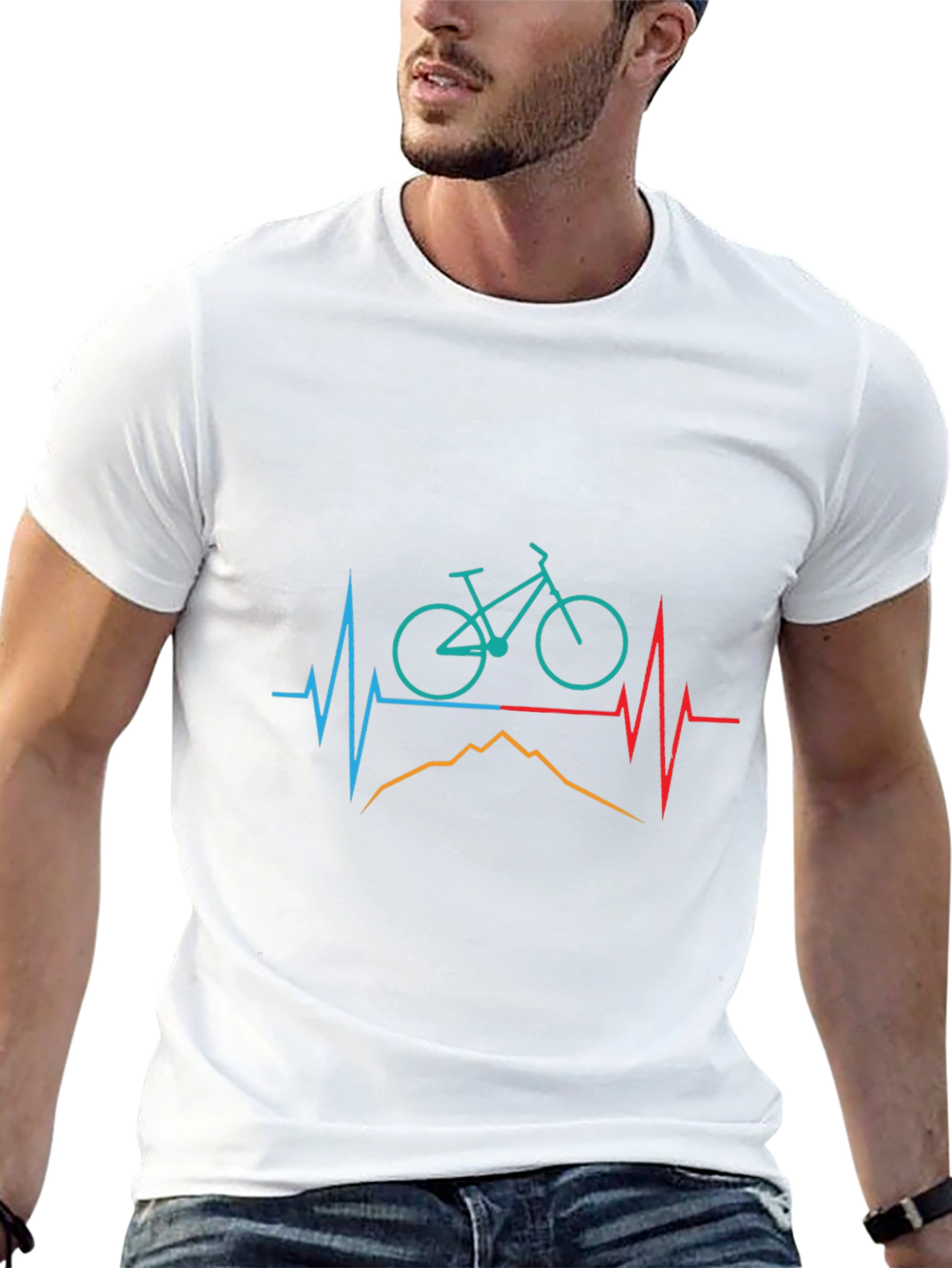 Black Mountain Bike Heartbeat Graphic Tee - Ride On! view 13