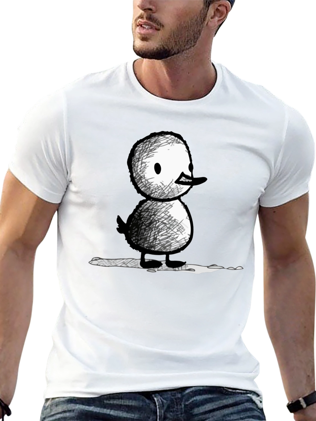Black Quirky Duck Graphic Tee - Unisex Black T-Shirt view 13
