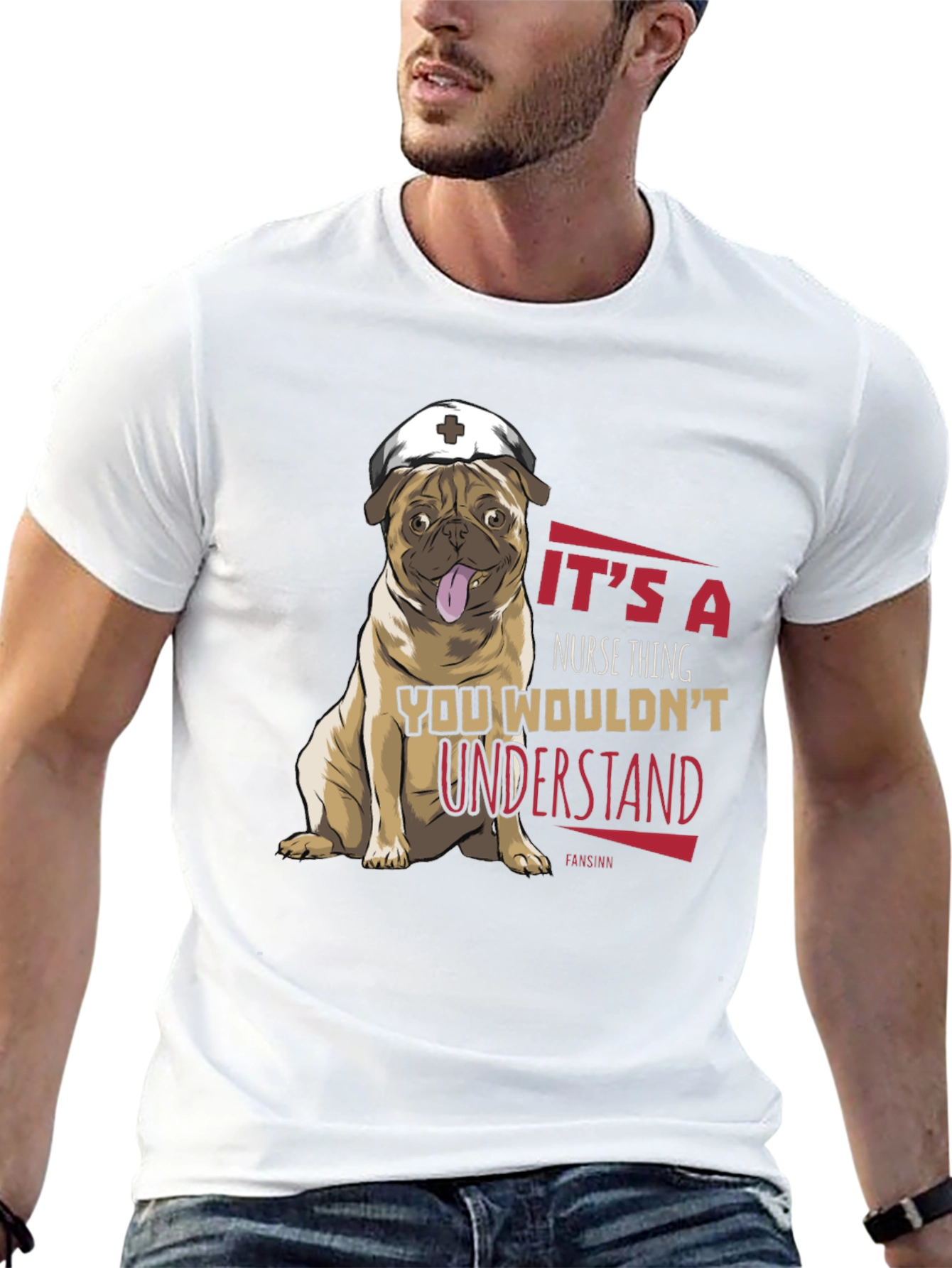Black Nurse Pug T-Shirt - It's a Nurse Thing view 13