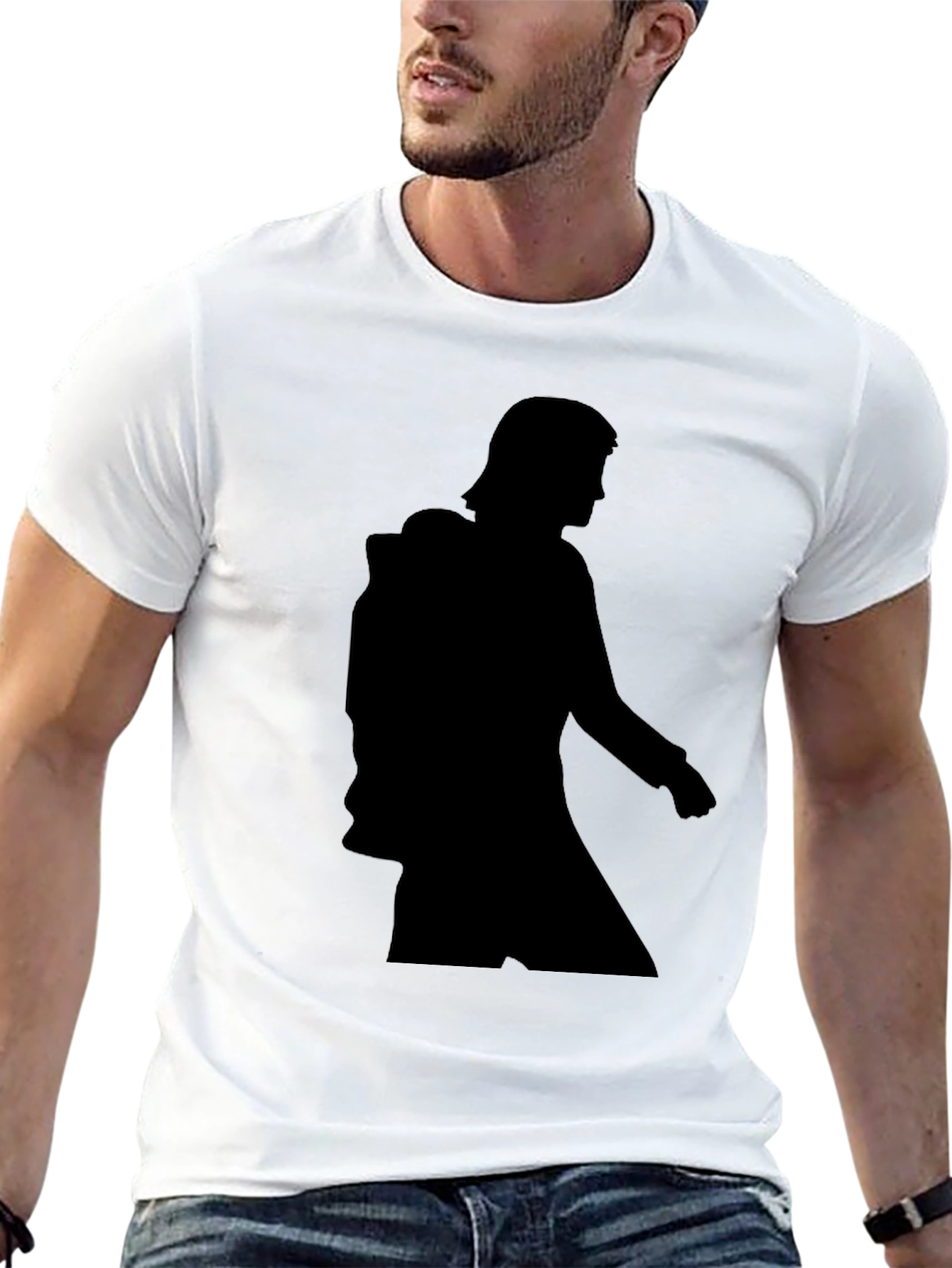 Black Silhouette Graphic Tee - Black Casual Comfort view 13