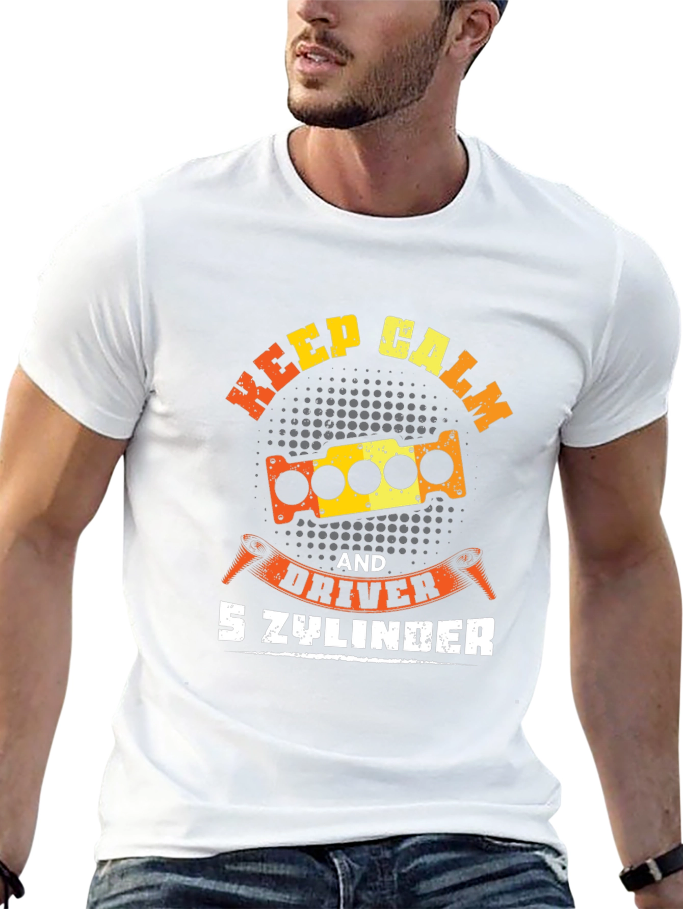 Black Keep Calm 5 Cylinder Driver Graphic Tee view 13