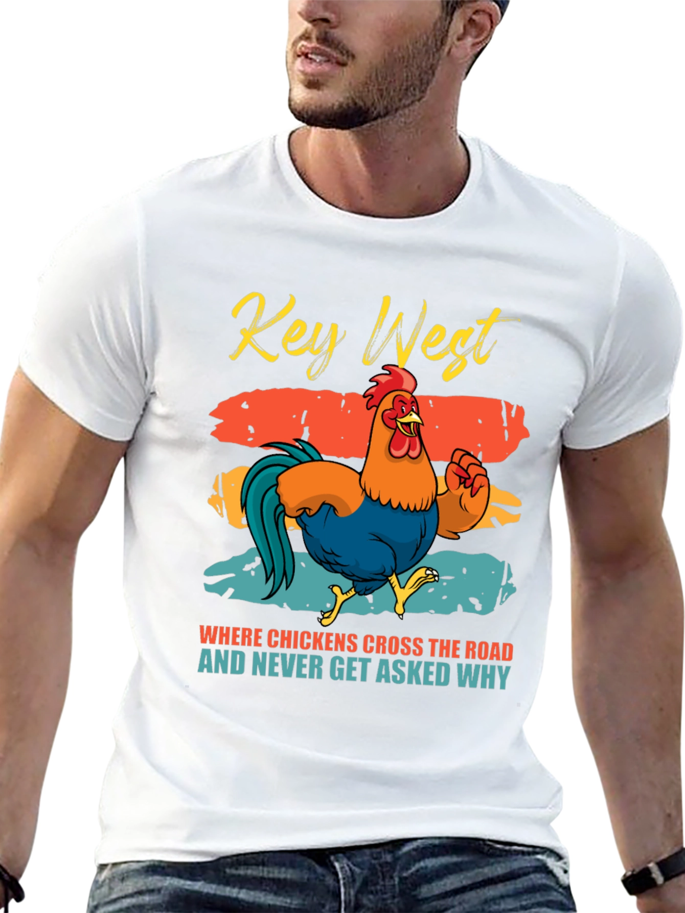 Black Key West Chicken Graphic Tee view 13