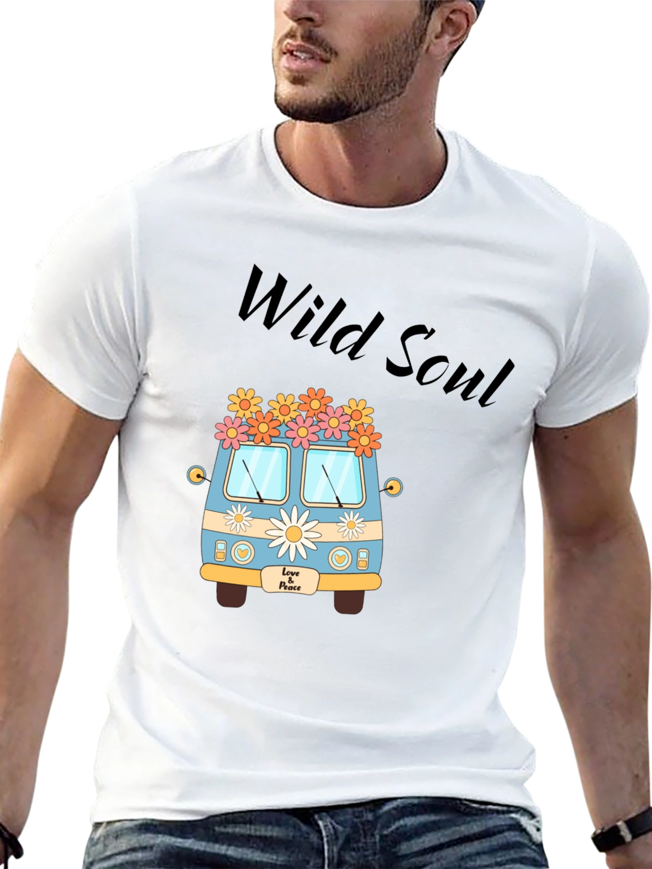 Black Wild Soul Hippie Van Graphic Tee view 13