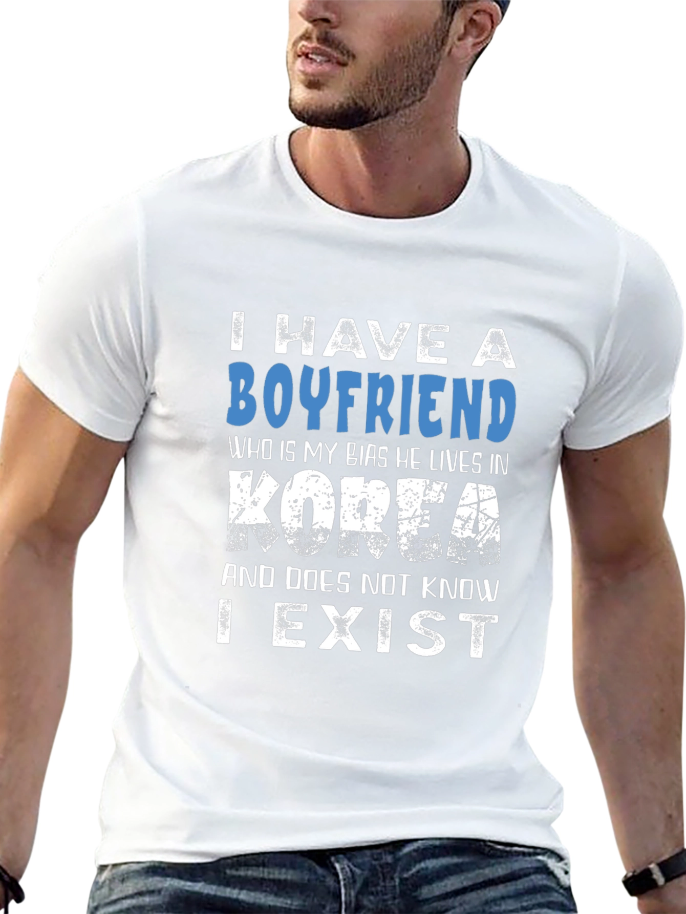 Black I Have A Boyfriend Korea T-Shirt Funny K-Pop Fan Tee view 13