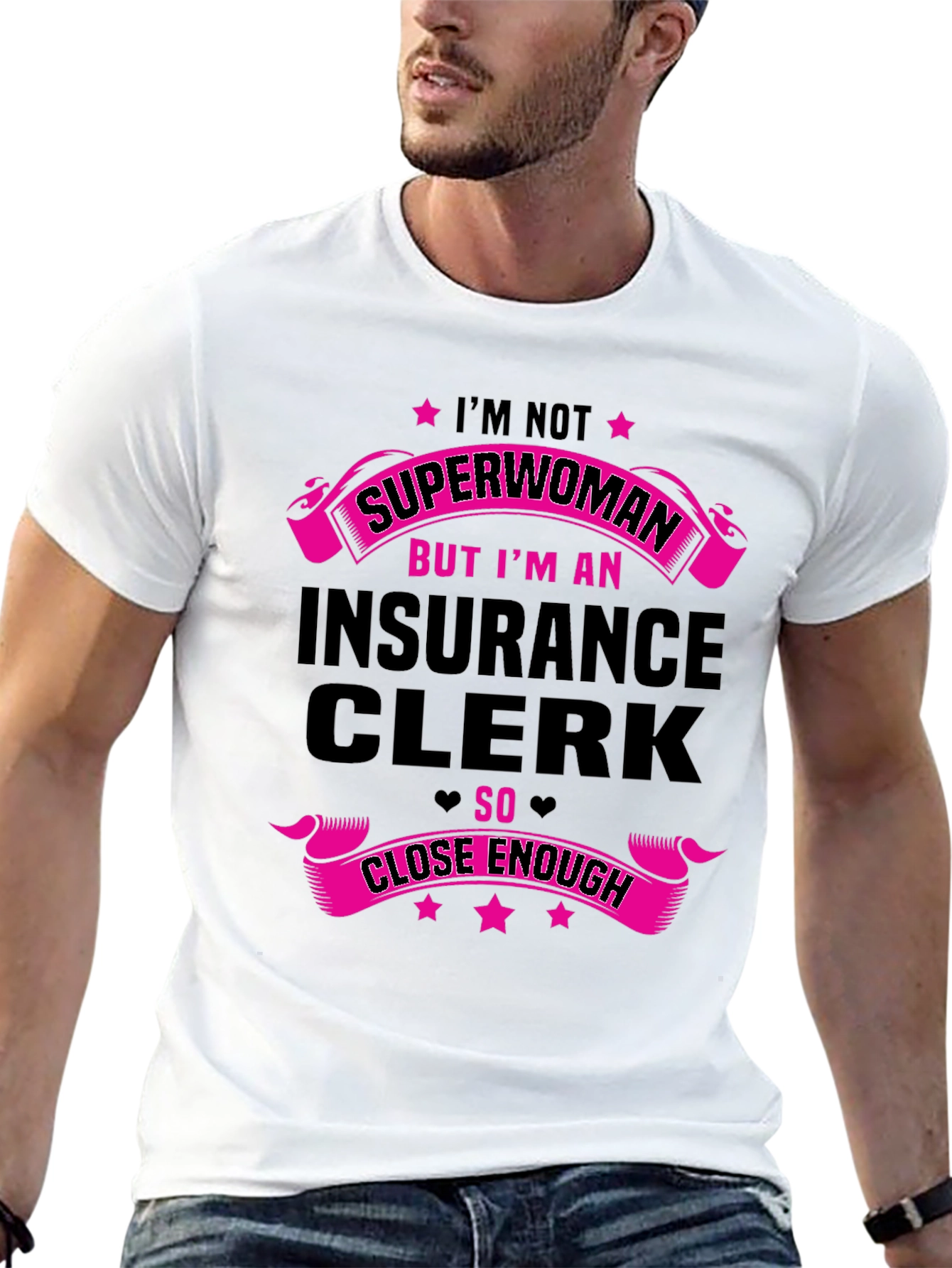 Black Insurance Clerk T-Shirt - Not Superwoman view 13