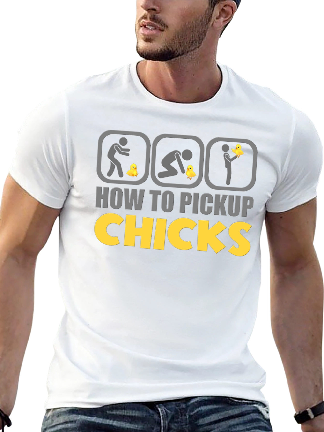 Black How to Pickup Chicks Graphic Tee view 13
