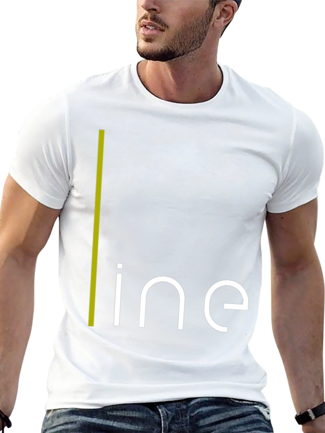 Black Modern Minimalist Line Graphic T-Shirt view 13
