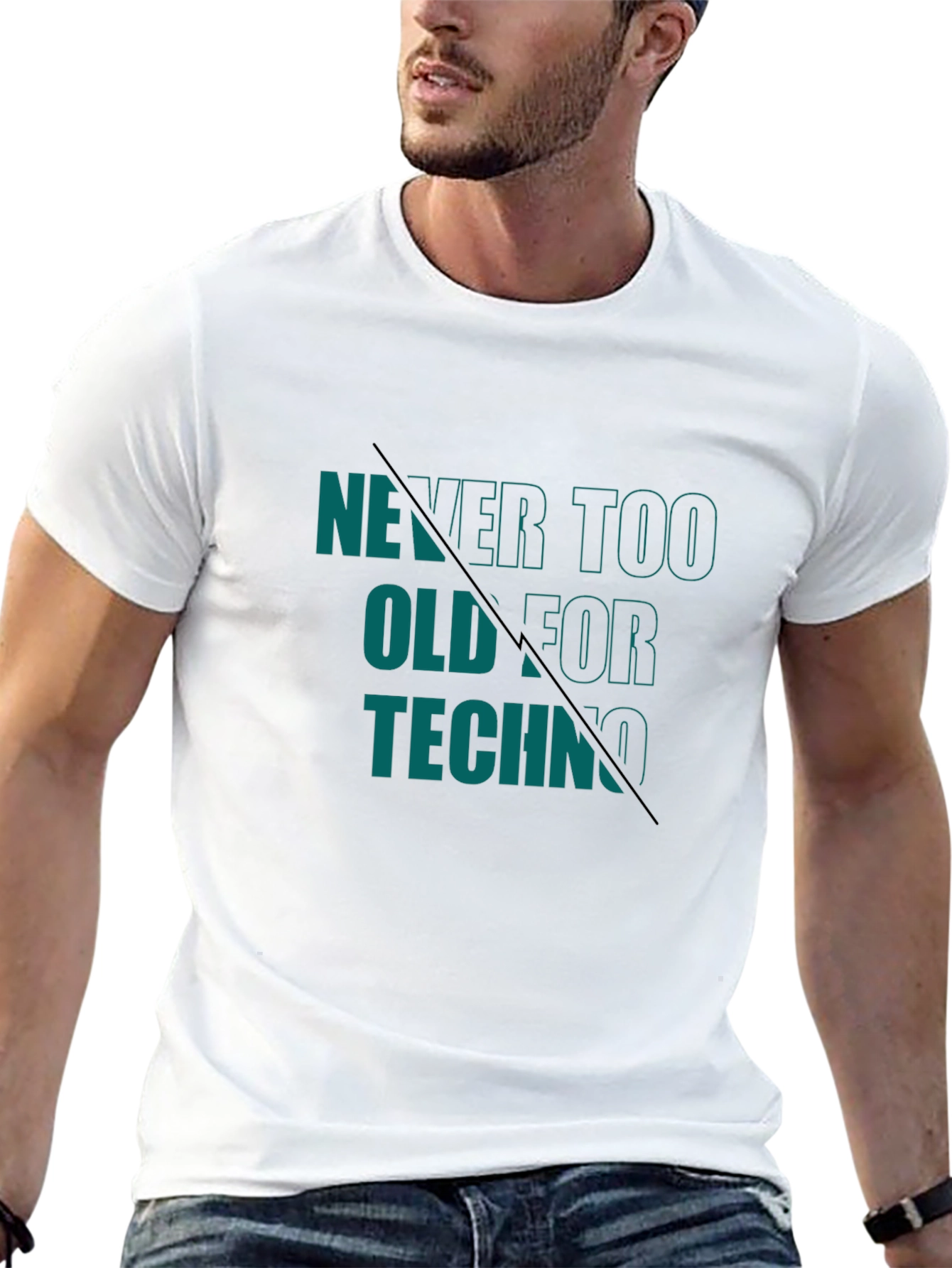 Black Never Too Old For Techno T-Shirt view 13