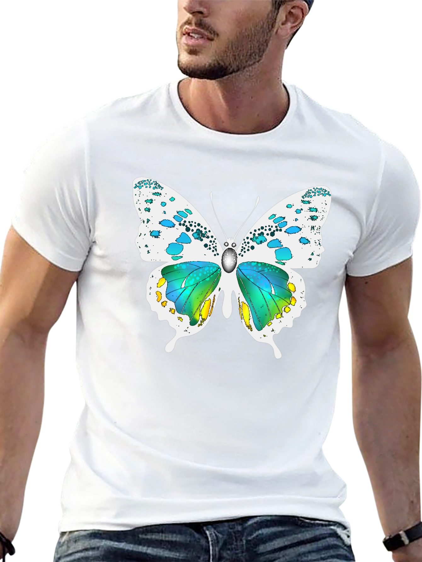 Black Butterfly Graphic Black T-Shirt view 13