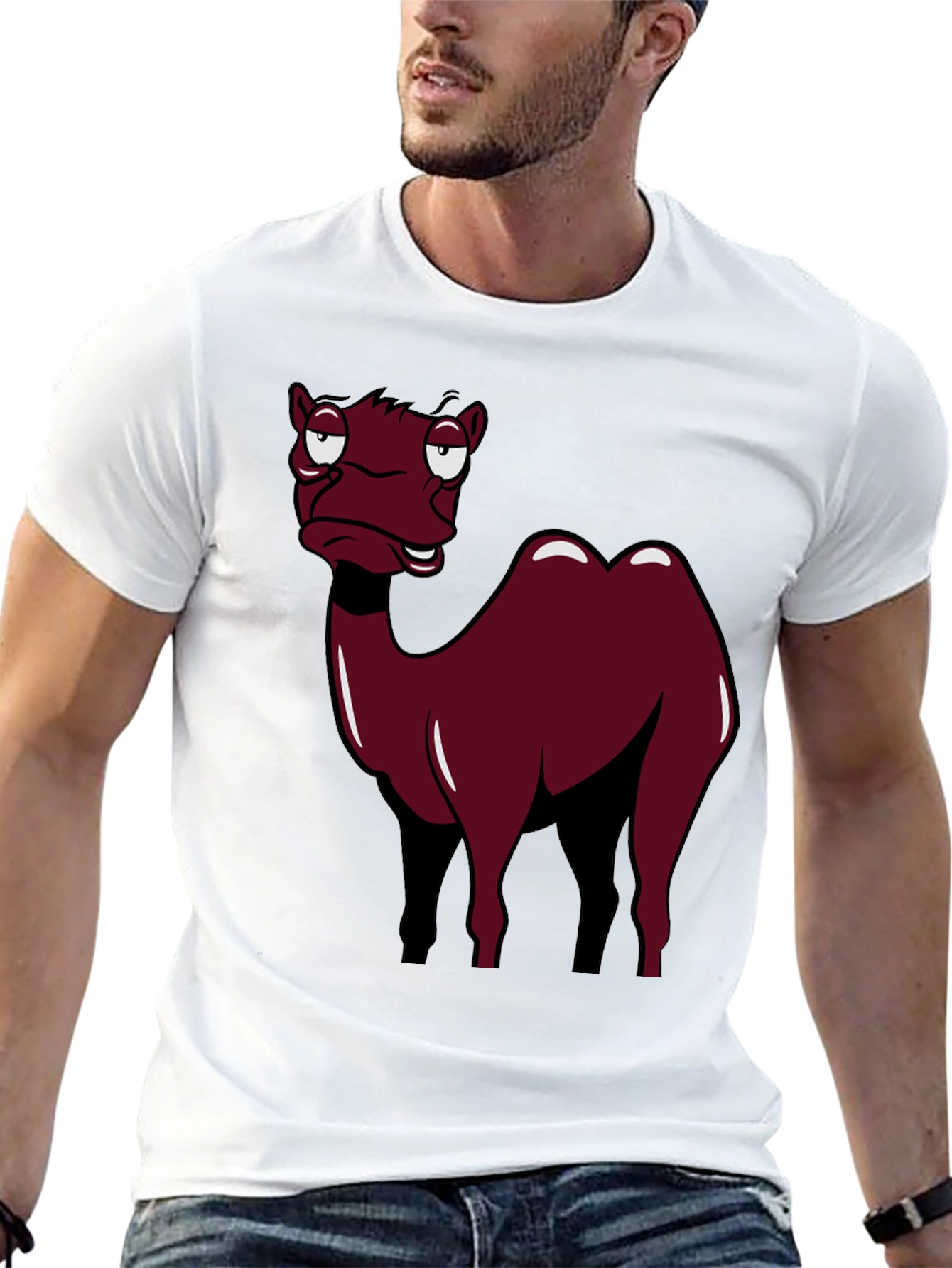 Black Camel Cartoon Graphic T-Shirt view 13