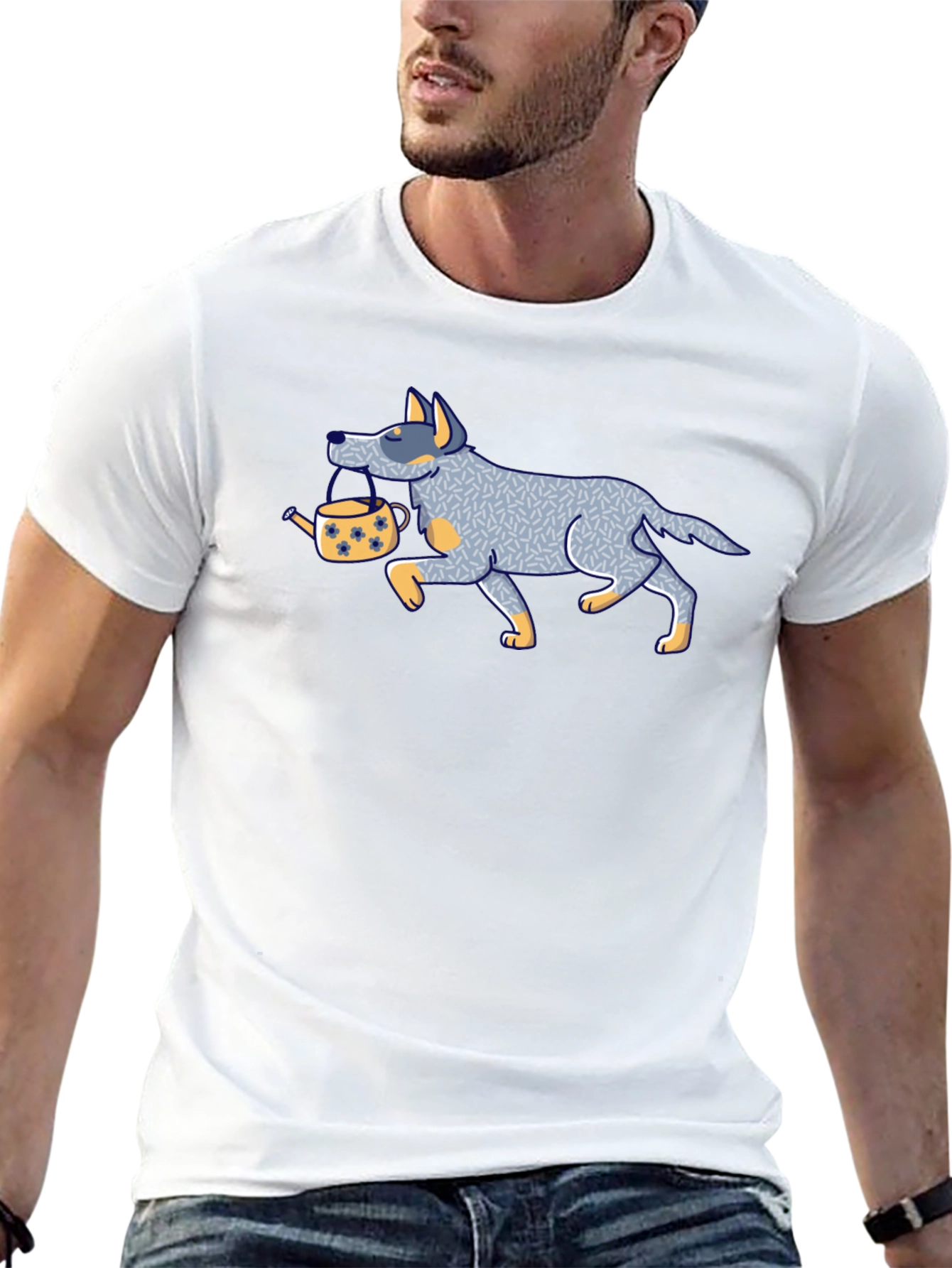 Dog with Teapot Graphic Tee - 13