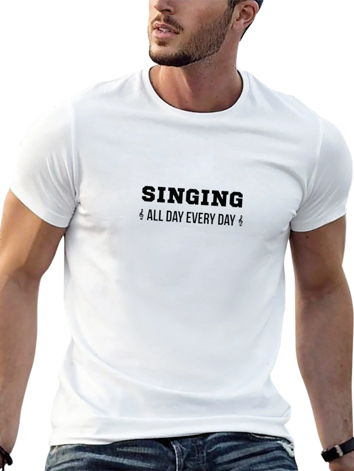 Black Singing All Day Everyday Black T-Shirt view 13