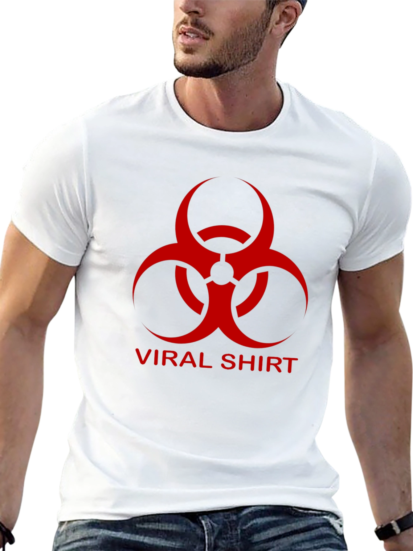 Black Viral Shirt Graphic Tee - Biohazard Design view 13