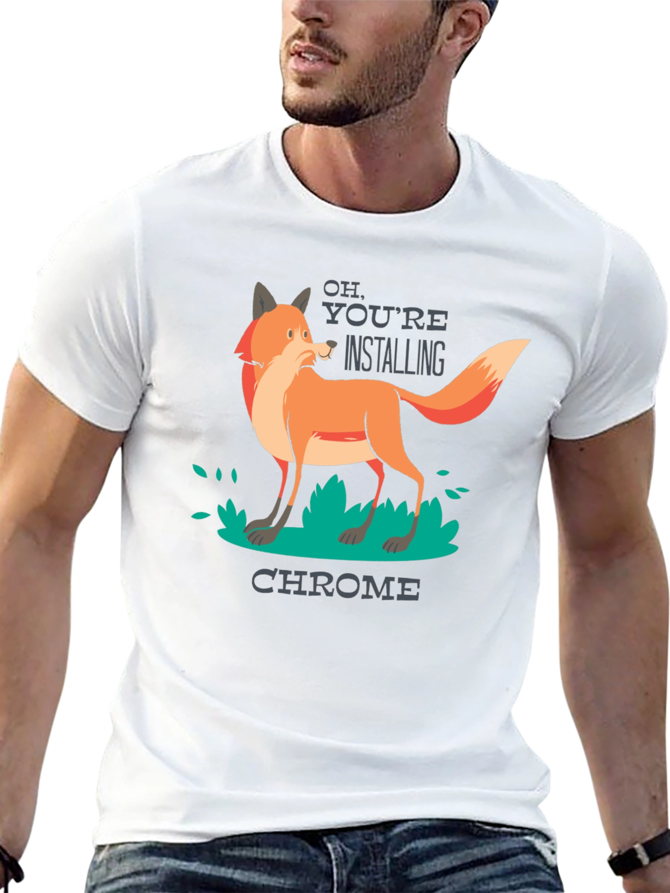 Black Firefox vs Chrome T-Shirt - Funny Geek Tee view 13