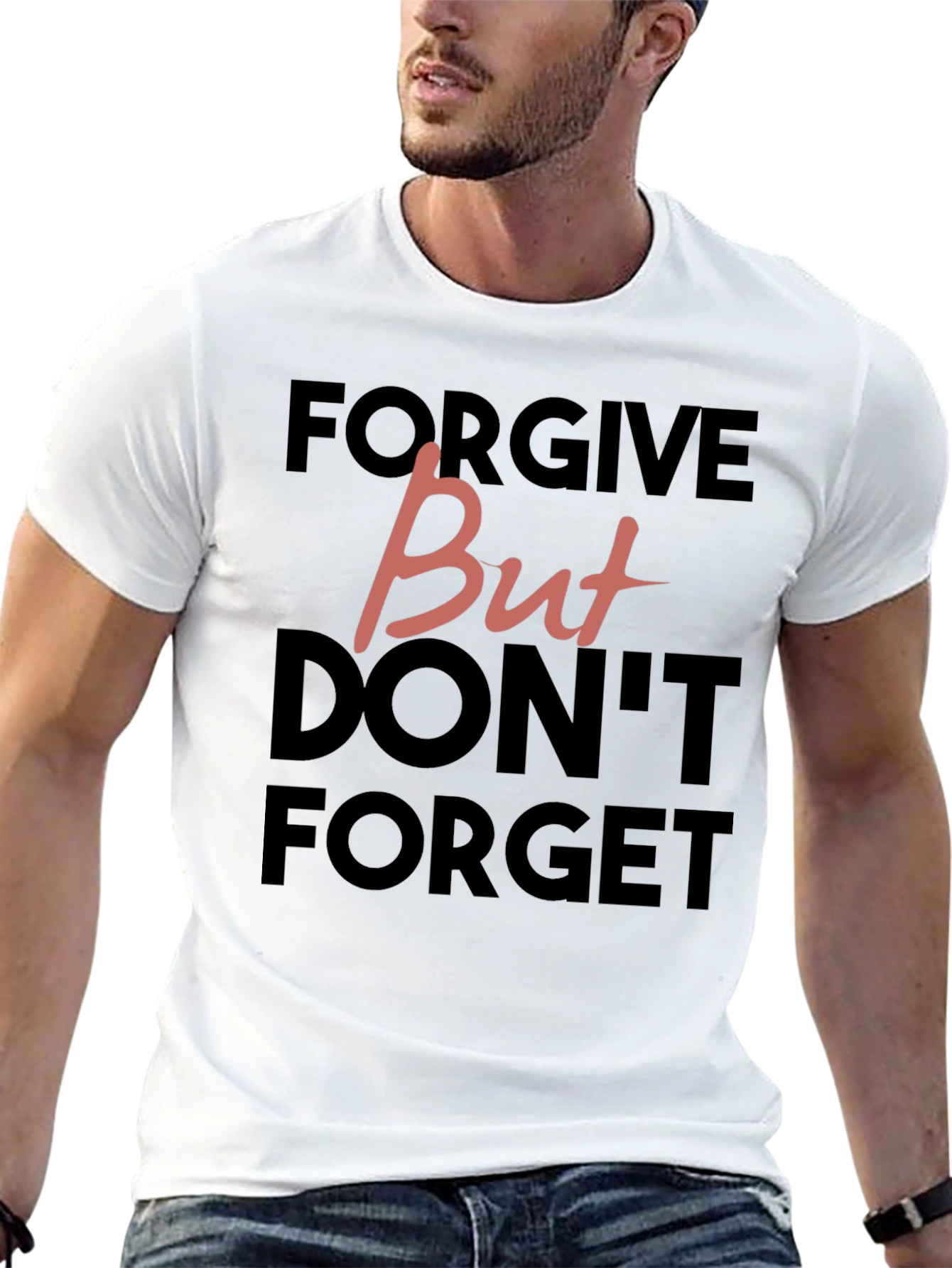 Black Forgive But Don't Forget Graphic Tee view 13