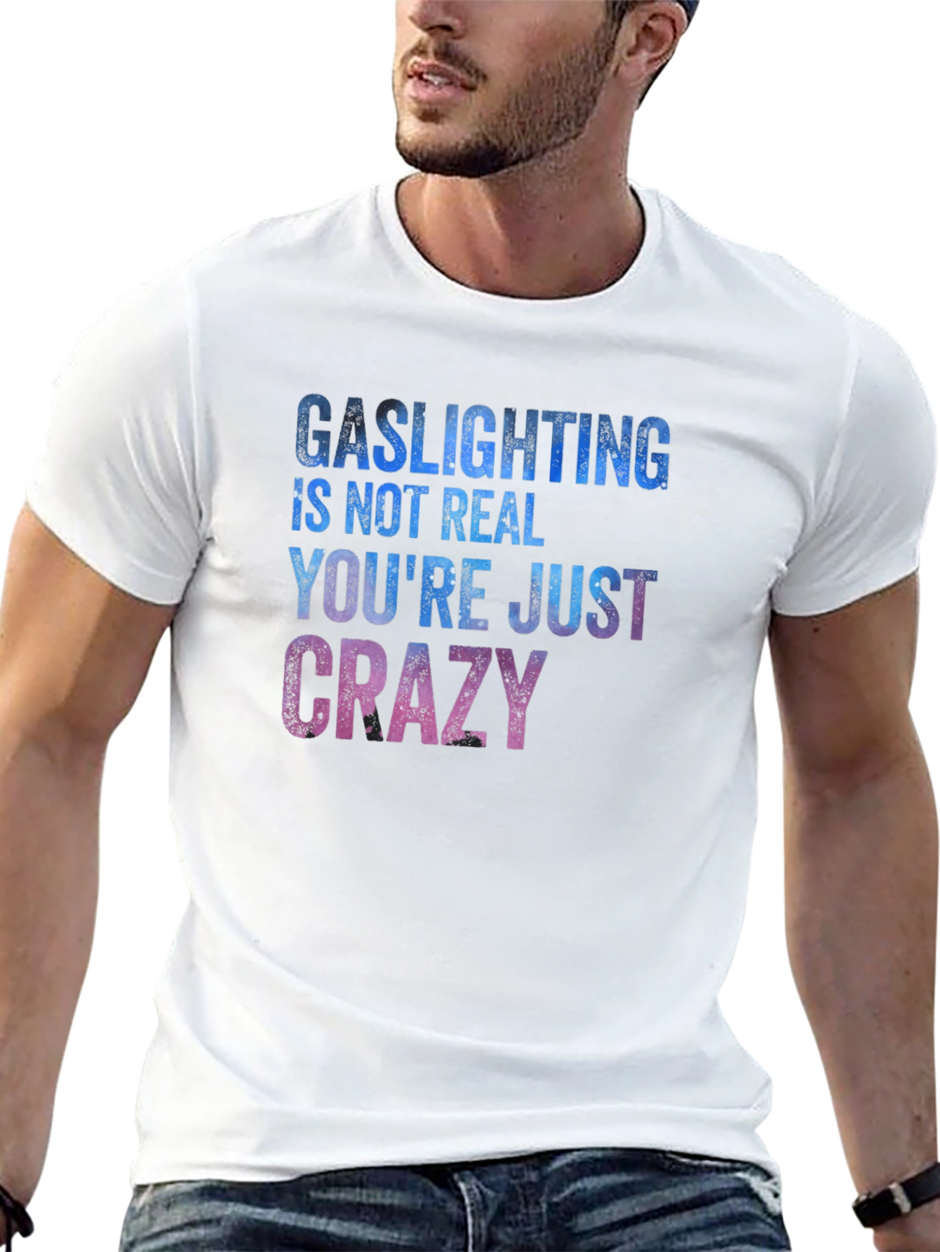 Black Gaslighting Humor Graphic T-Shirt view 13
