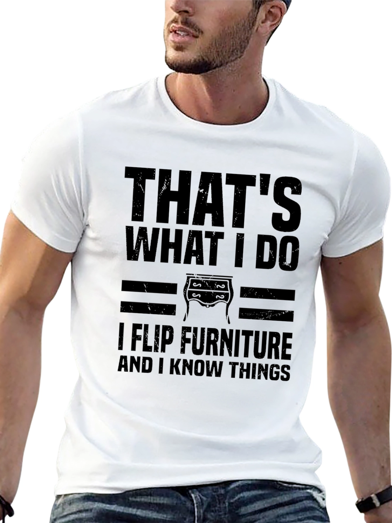 Black I Flip Furniture T-Shirt - Funny Graphic Tee view 13