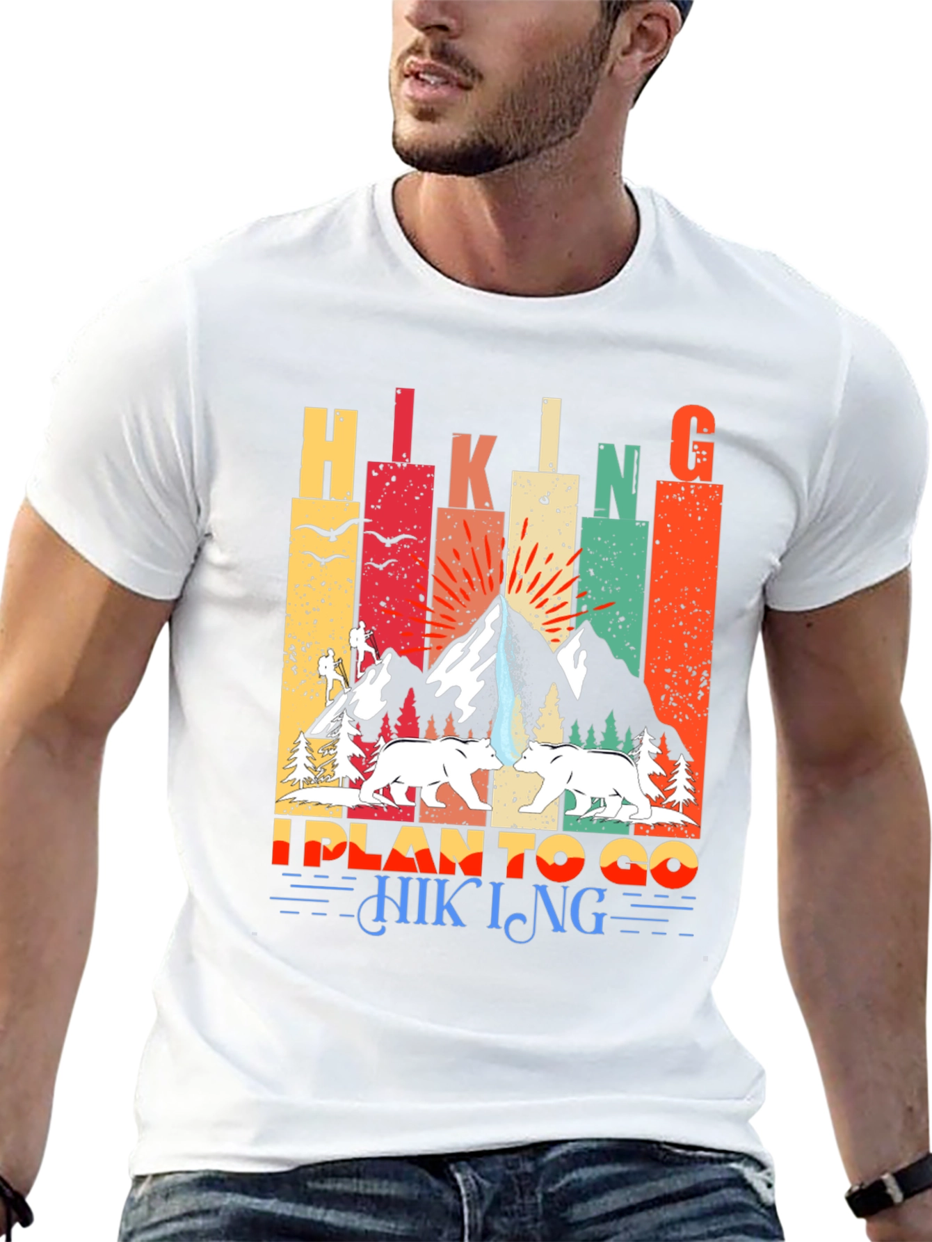 Black Hiking Design T-Shirt - I Plan to Go Hiking view 13