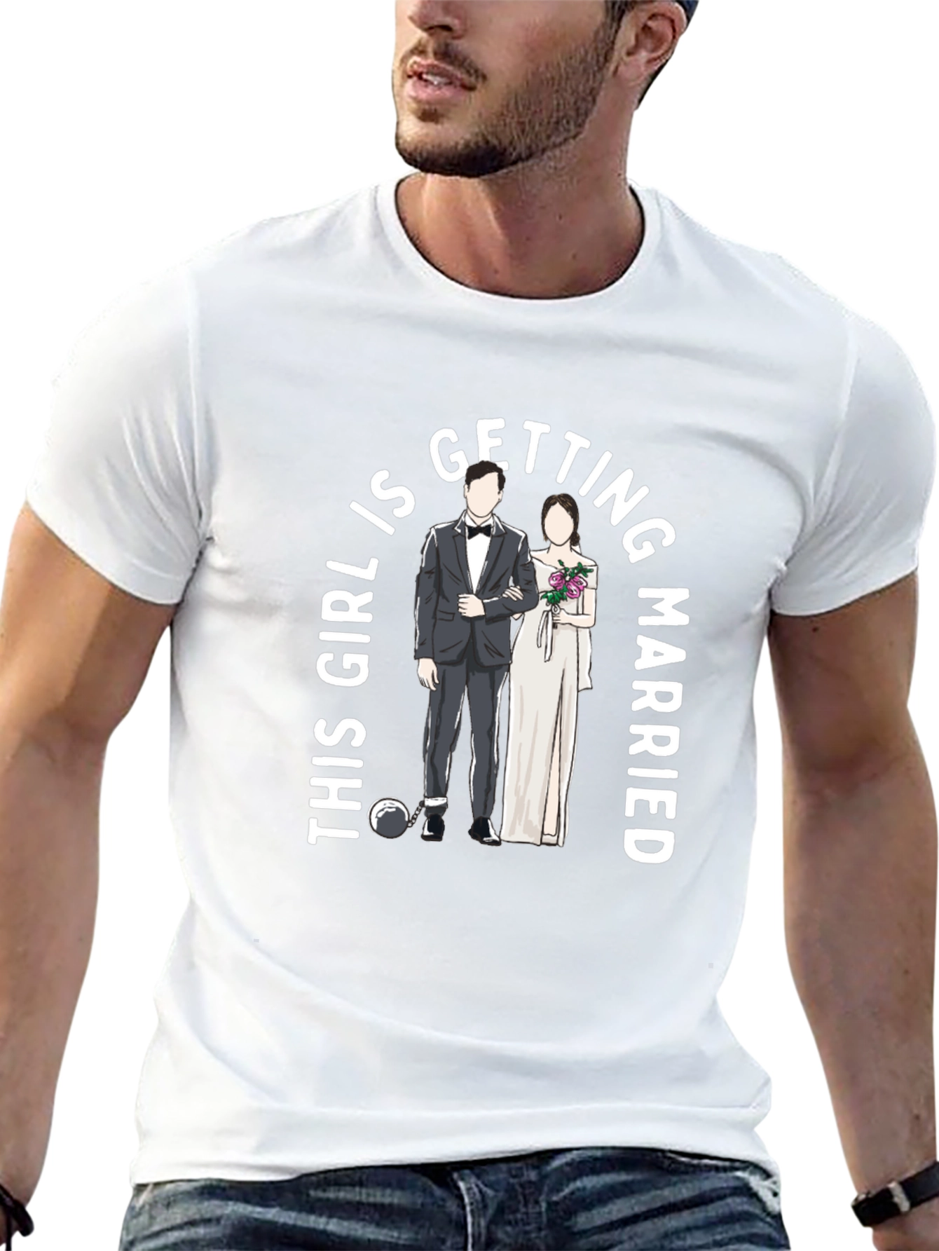 Black This Girl Is Getting Married Groom & Bride T-Shirt view 13