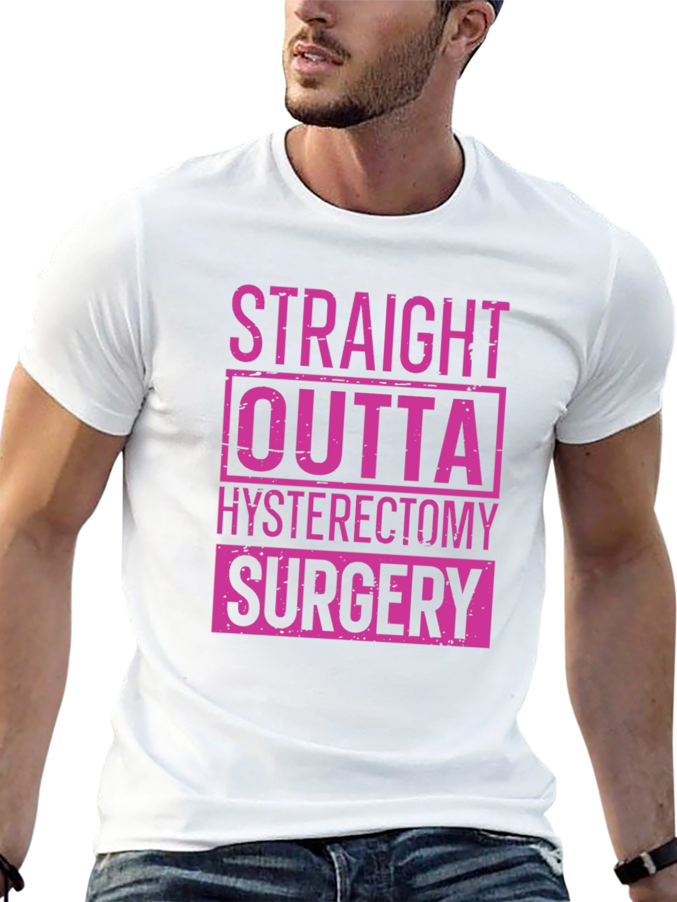 Black Straight Outta Hysterectomy Surgery T-Shirt view 13