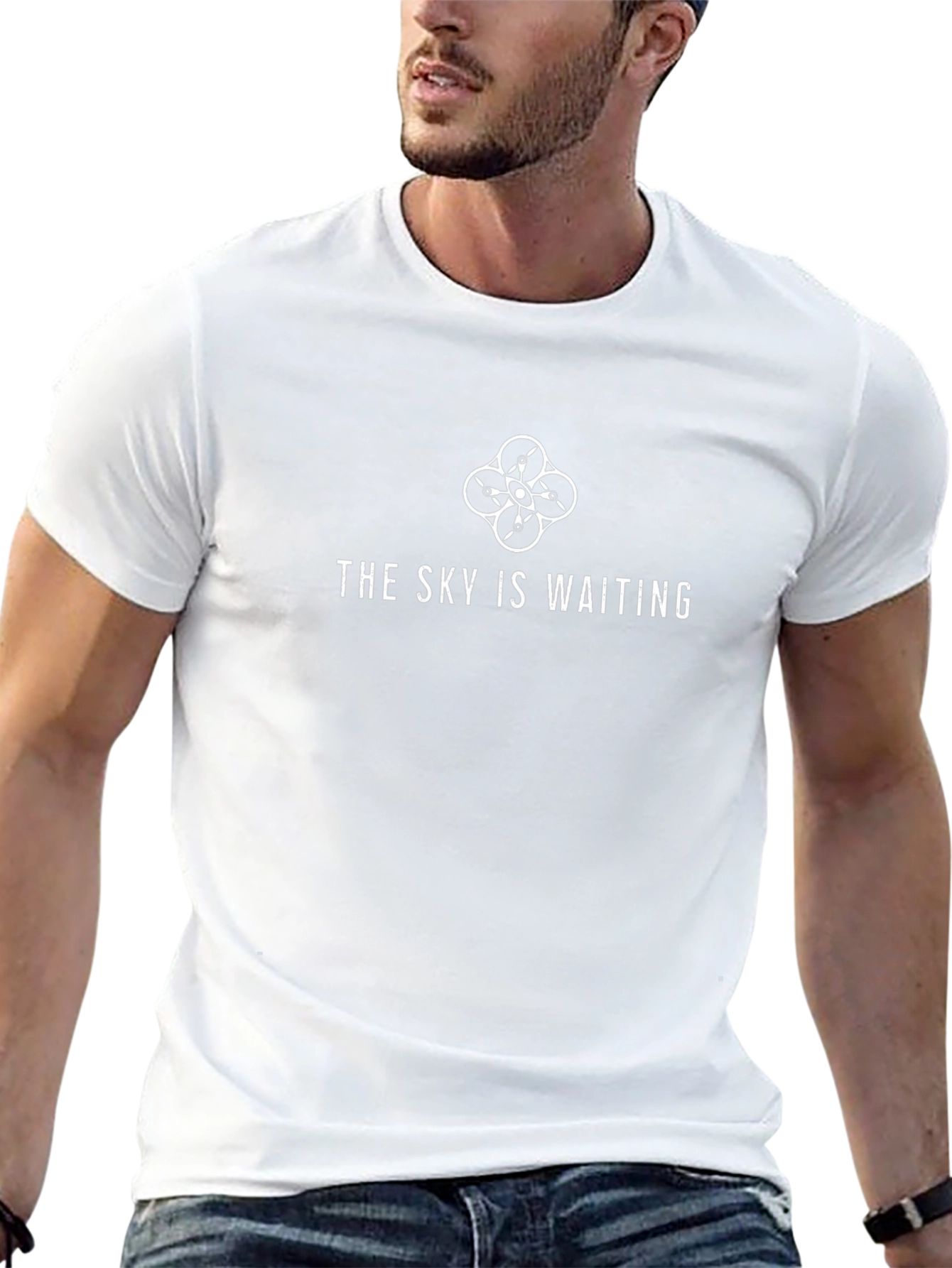 The Sky Is Waiting Drone T-Shirt - Black - 13