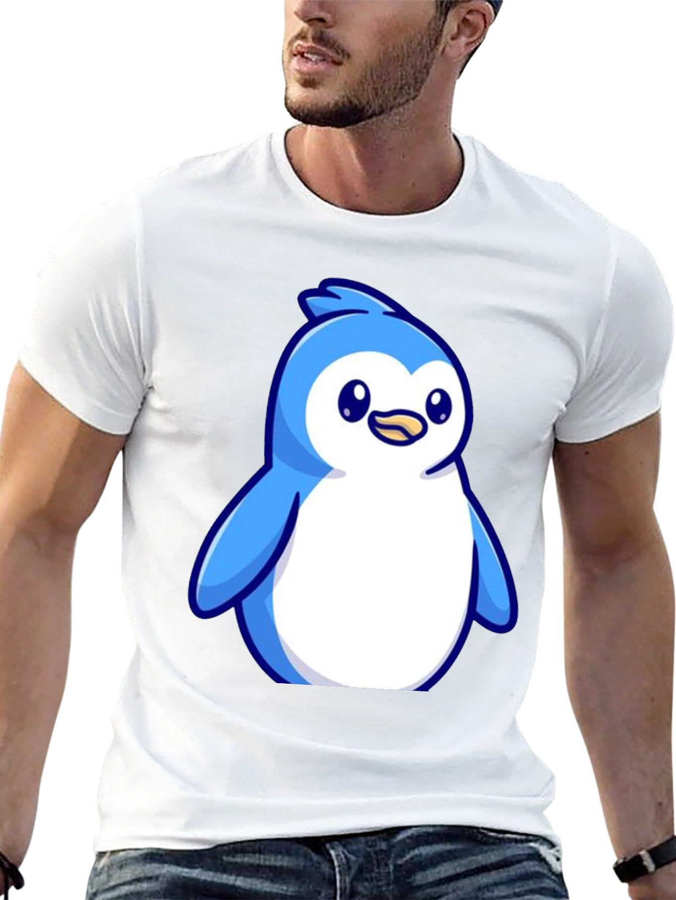 Black Cute Penguin Graphic Tee - Soft Cotton Blend view 13