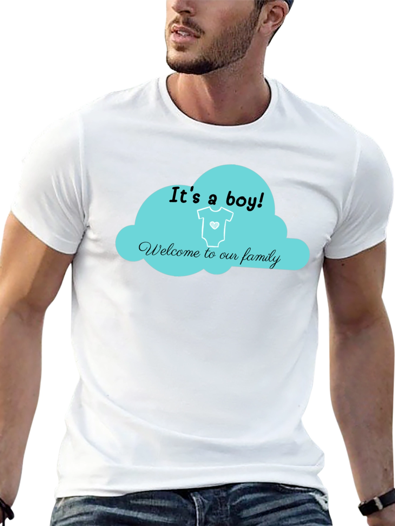 Black It's a Boy! T-Shirt - Baby Shower Gift view 13