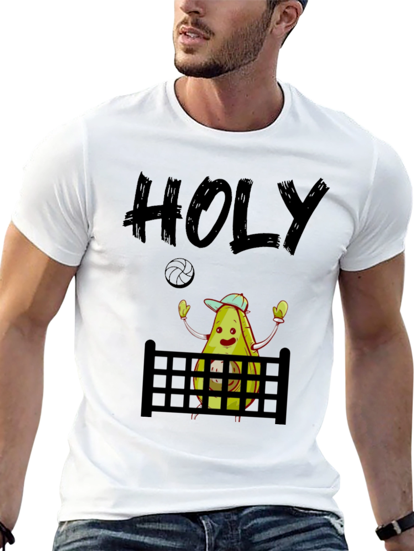 Black Holy Guacamole Volleyball T-Shirt view 13