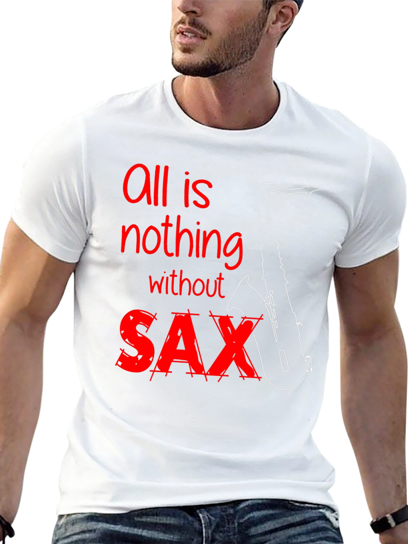 Black All is Nothing Without Saxophone T-Shirt view 13