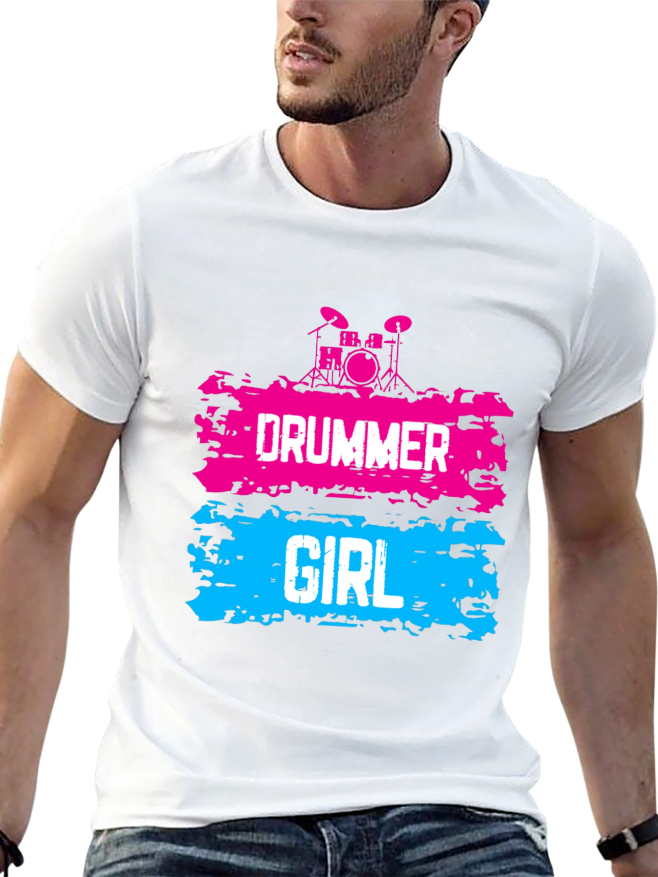 Drummer Girl Graphic Tee - Rock and Roll Style - 13