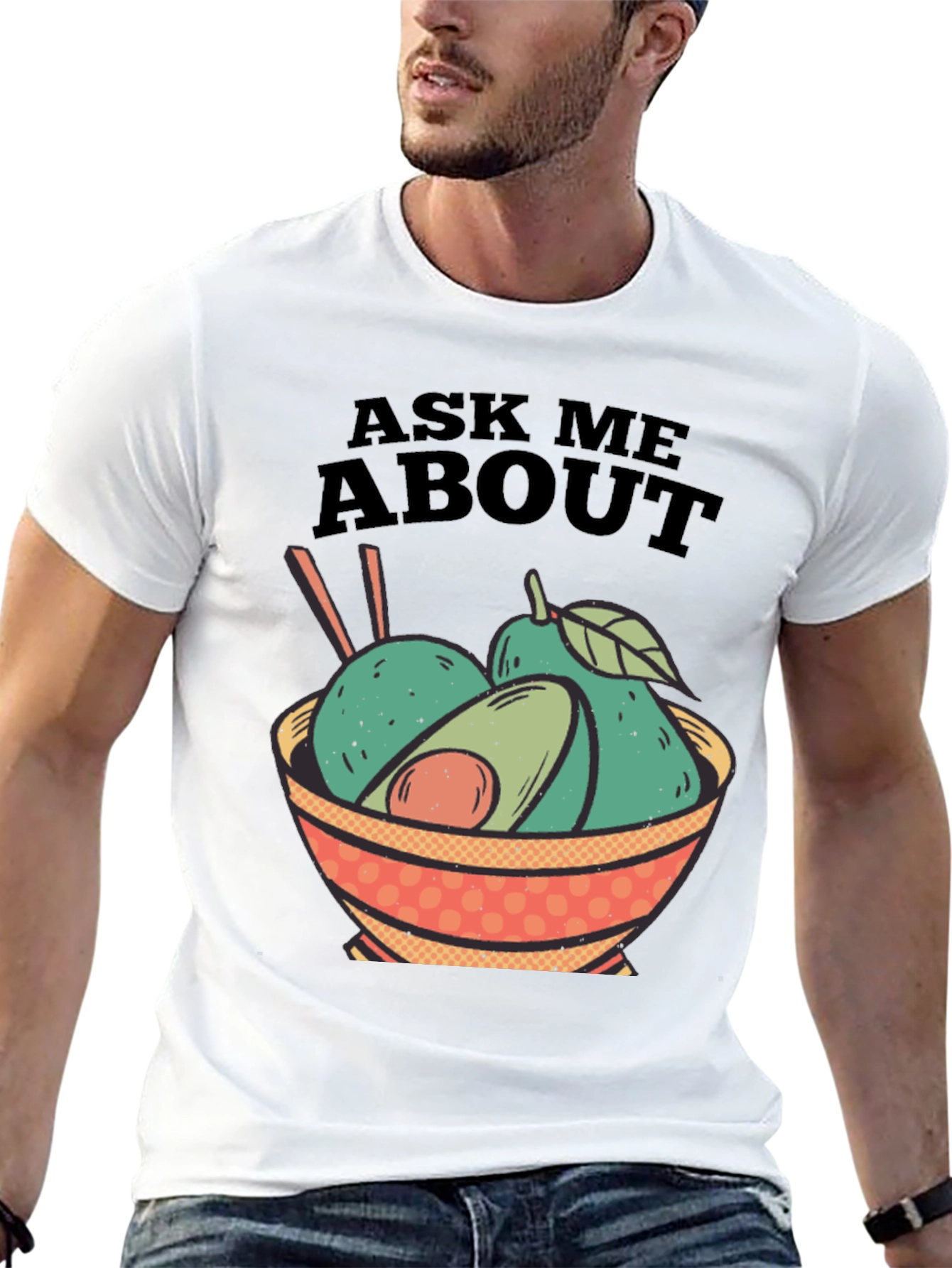 Black Avocado Bowl Graphic Tee - Ask Me About Avocados! view 13