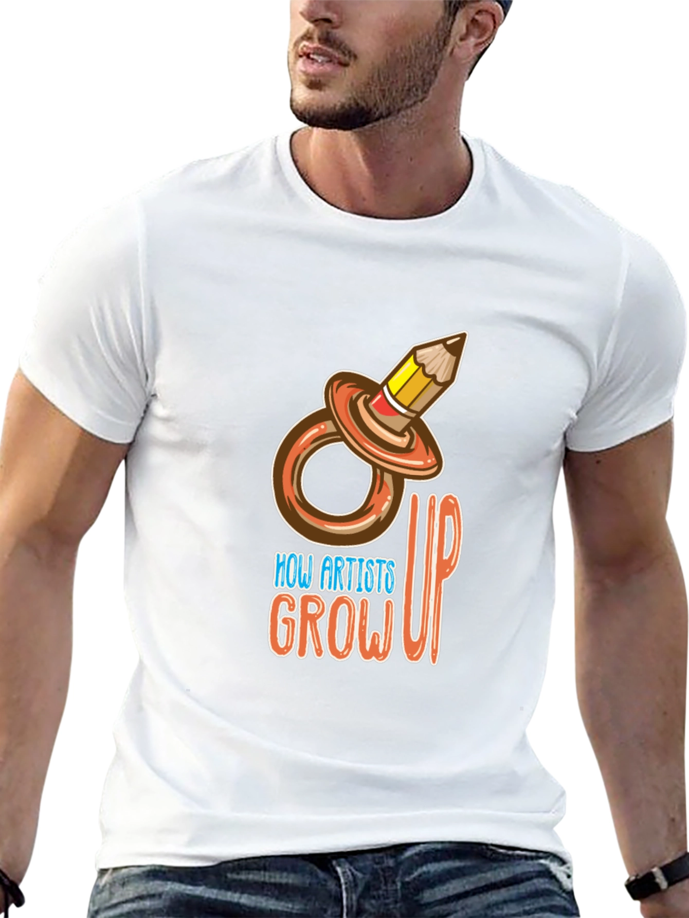 Black How Artists Grow Up T-Shirt view 13