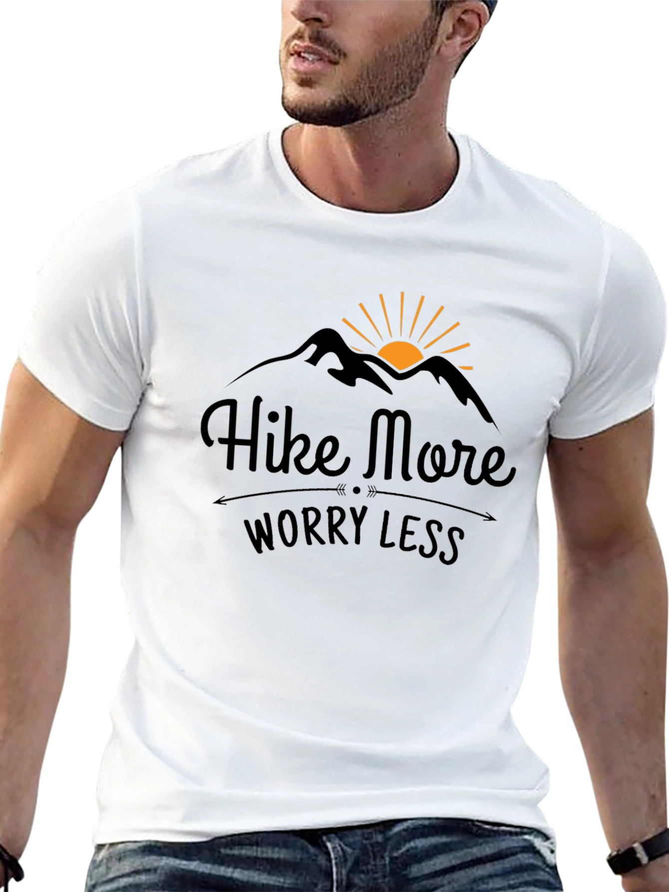 Black Hike More Worry Less Black Graphic Tee view 13